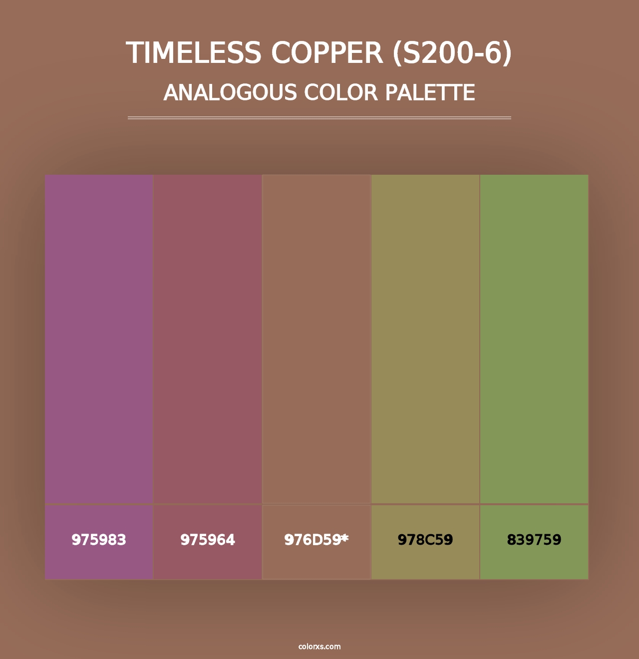 Timeless Copper (S200-6) - Analogous Color Palette