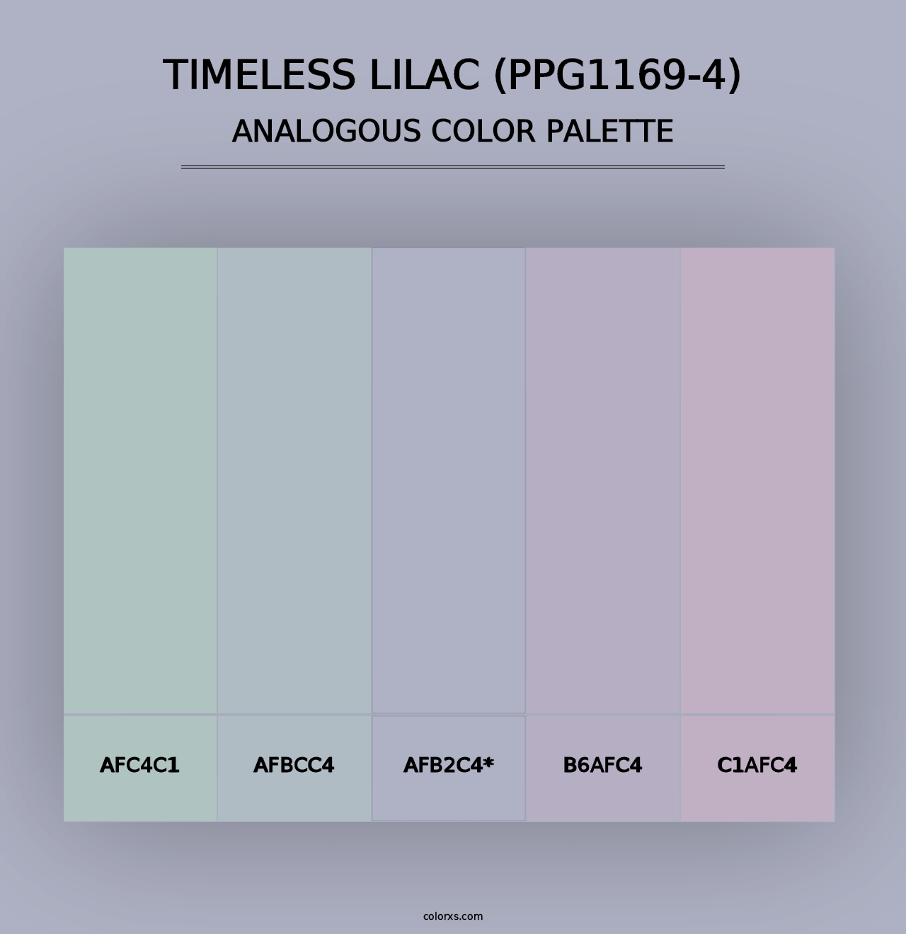 Timeless Lilac (PPG1169-4) - Analogous Color Palette