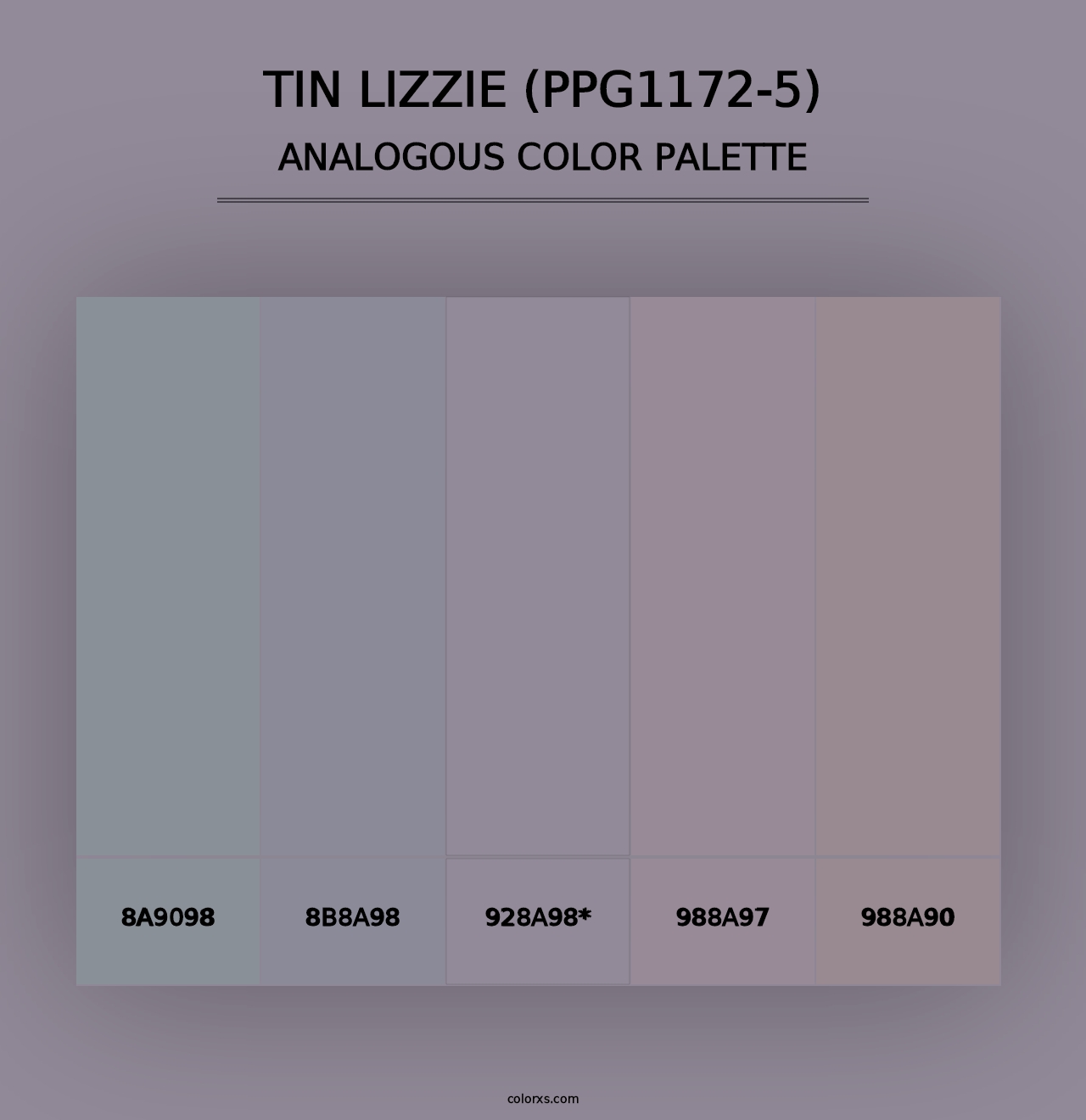 Tin Lizzie (PPG1172-5) - Analogous Color Palette