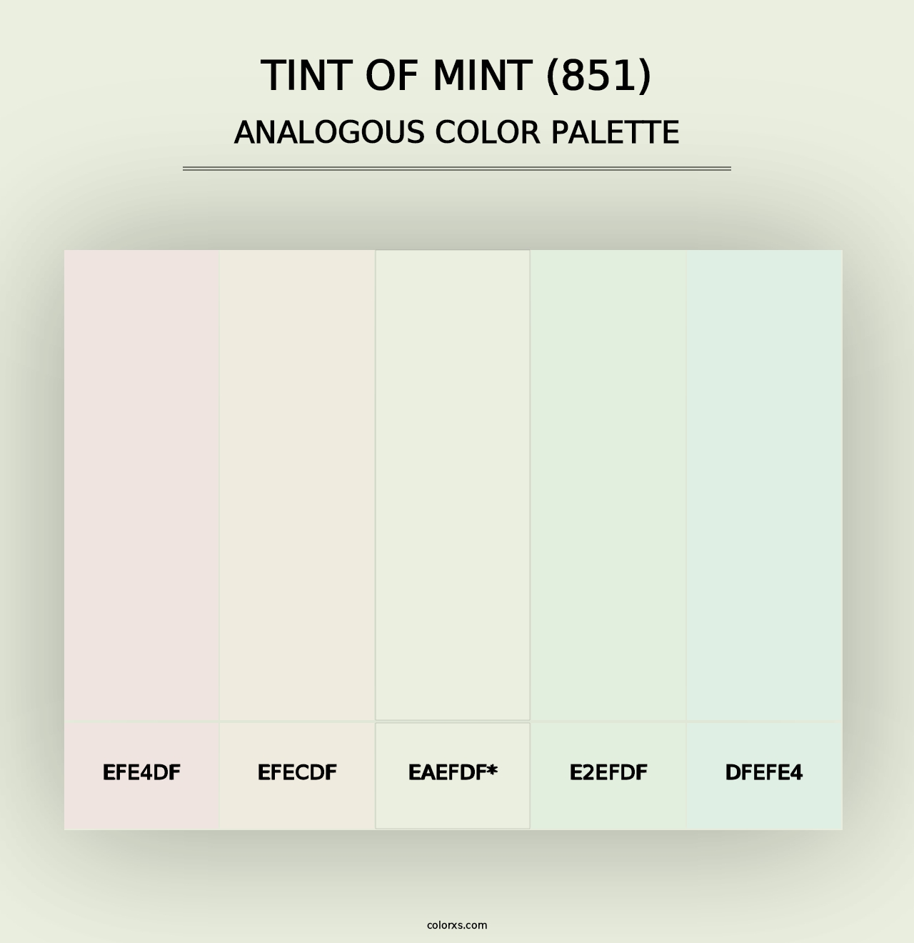 Tint of Mint (851) - Analogous Color Palette