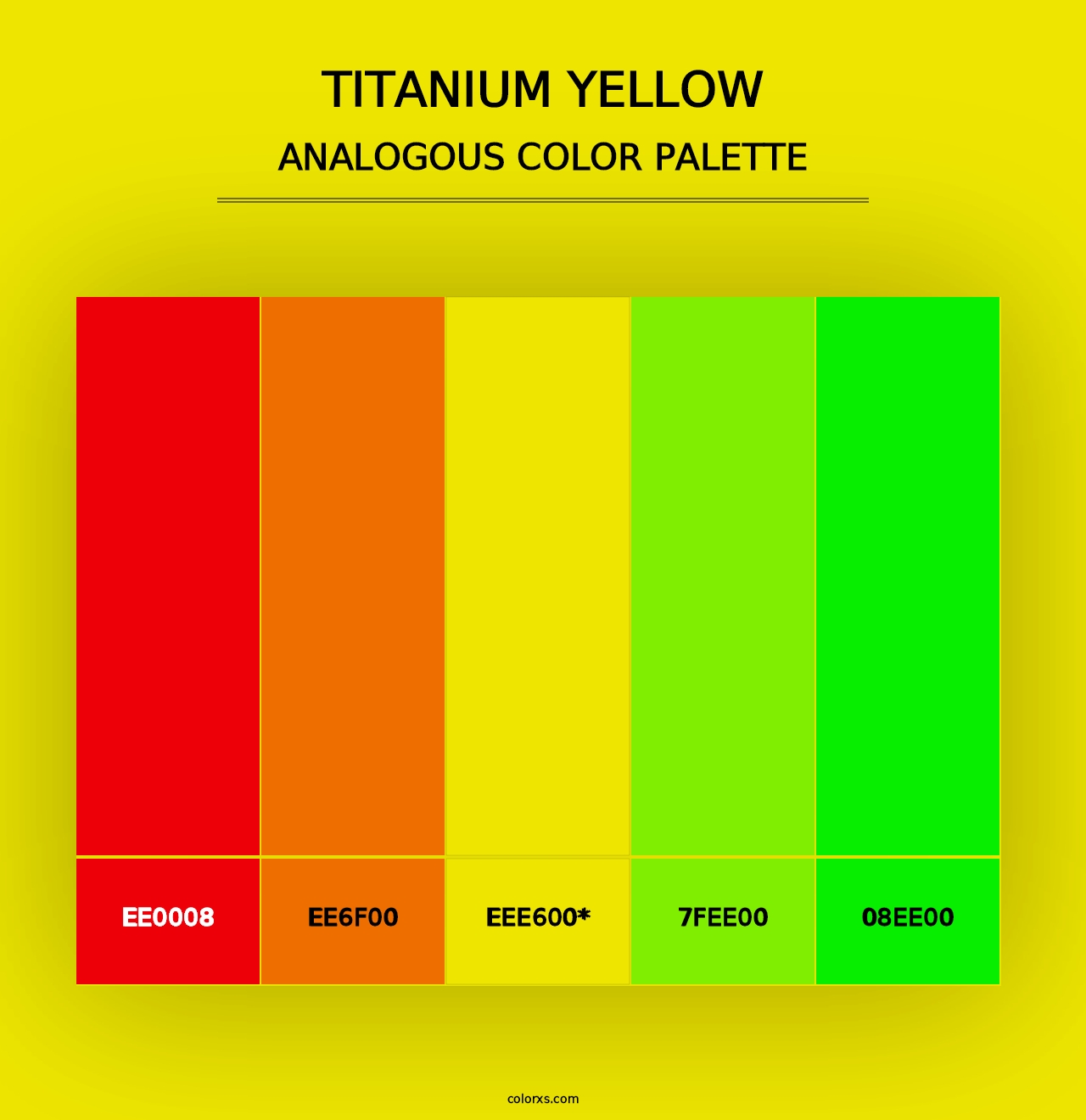 Titanium Yellow - Analogous Color Palette