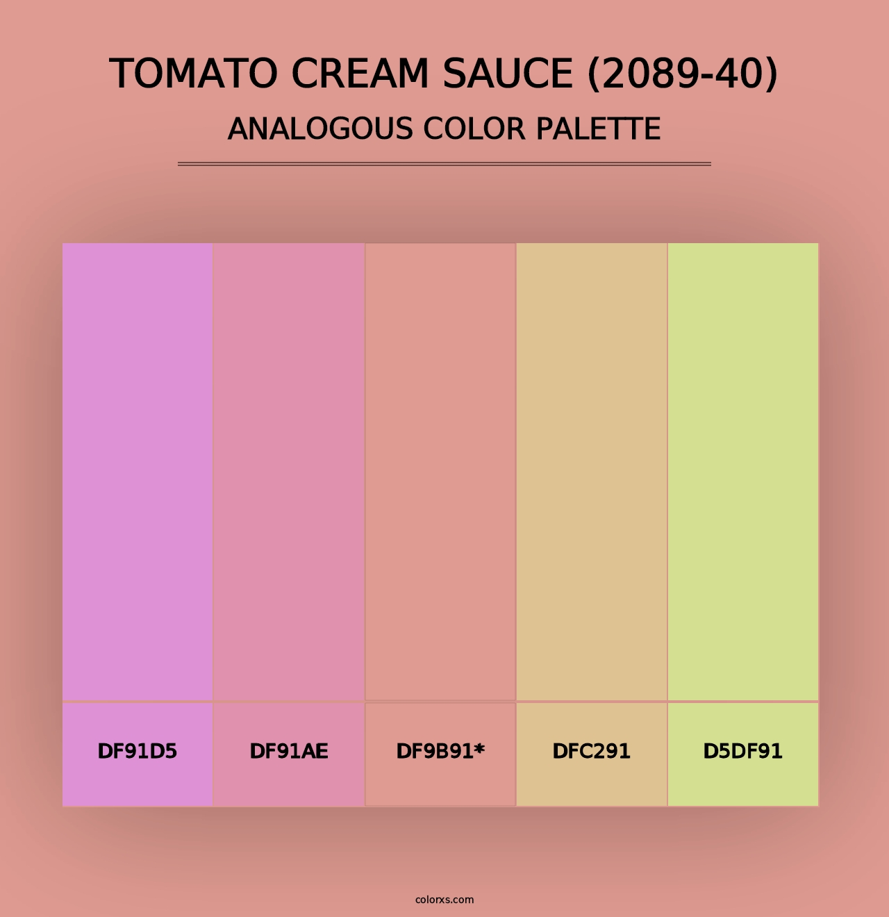 Tomato Cream Sauce (2089-40) - Analogous Color Palette