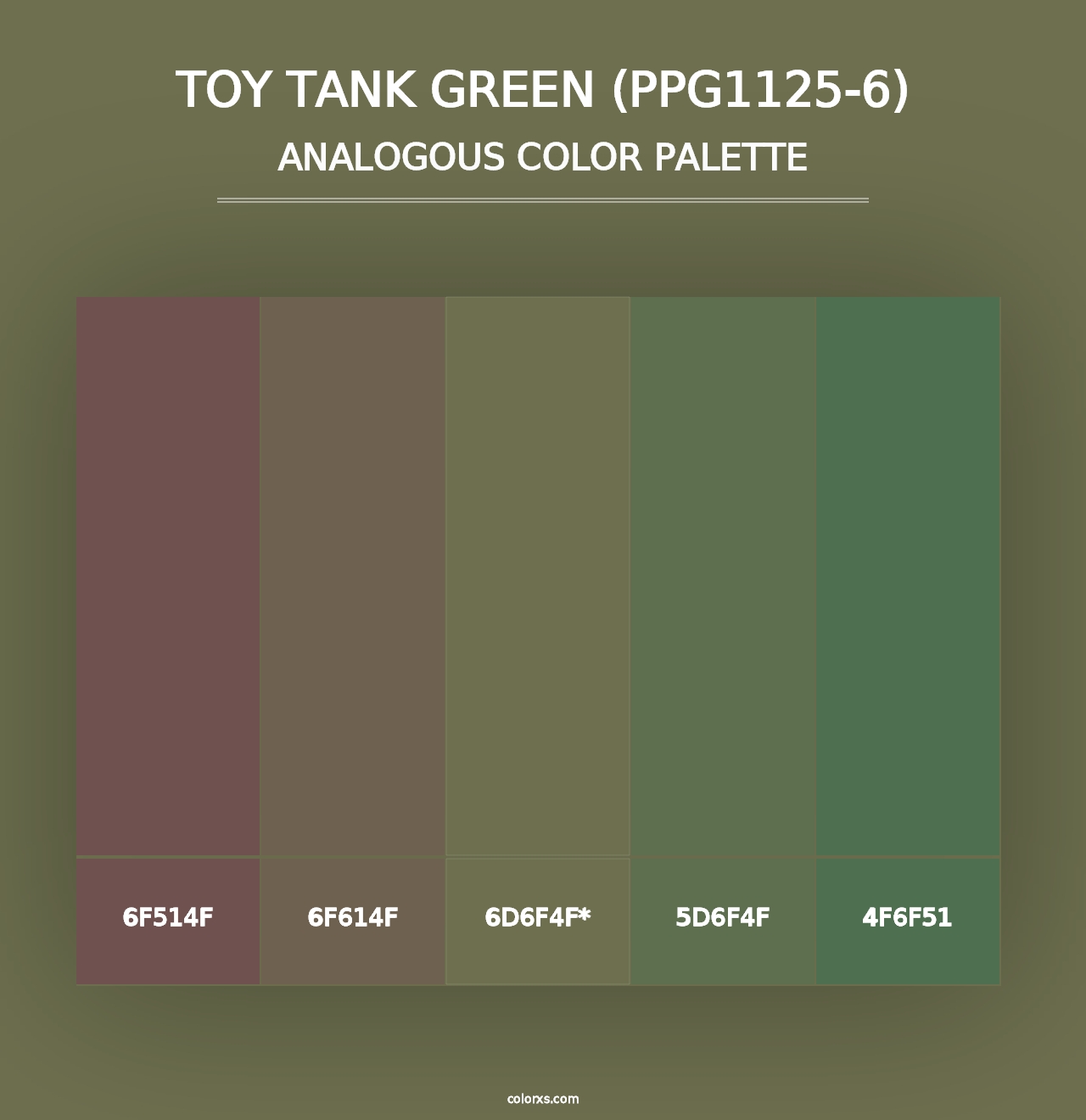 Toy Tank Green (PPG1125-6) - Analogous Color Palette