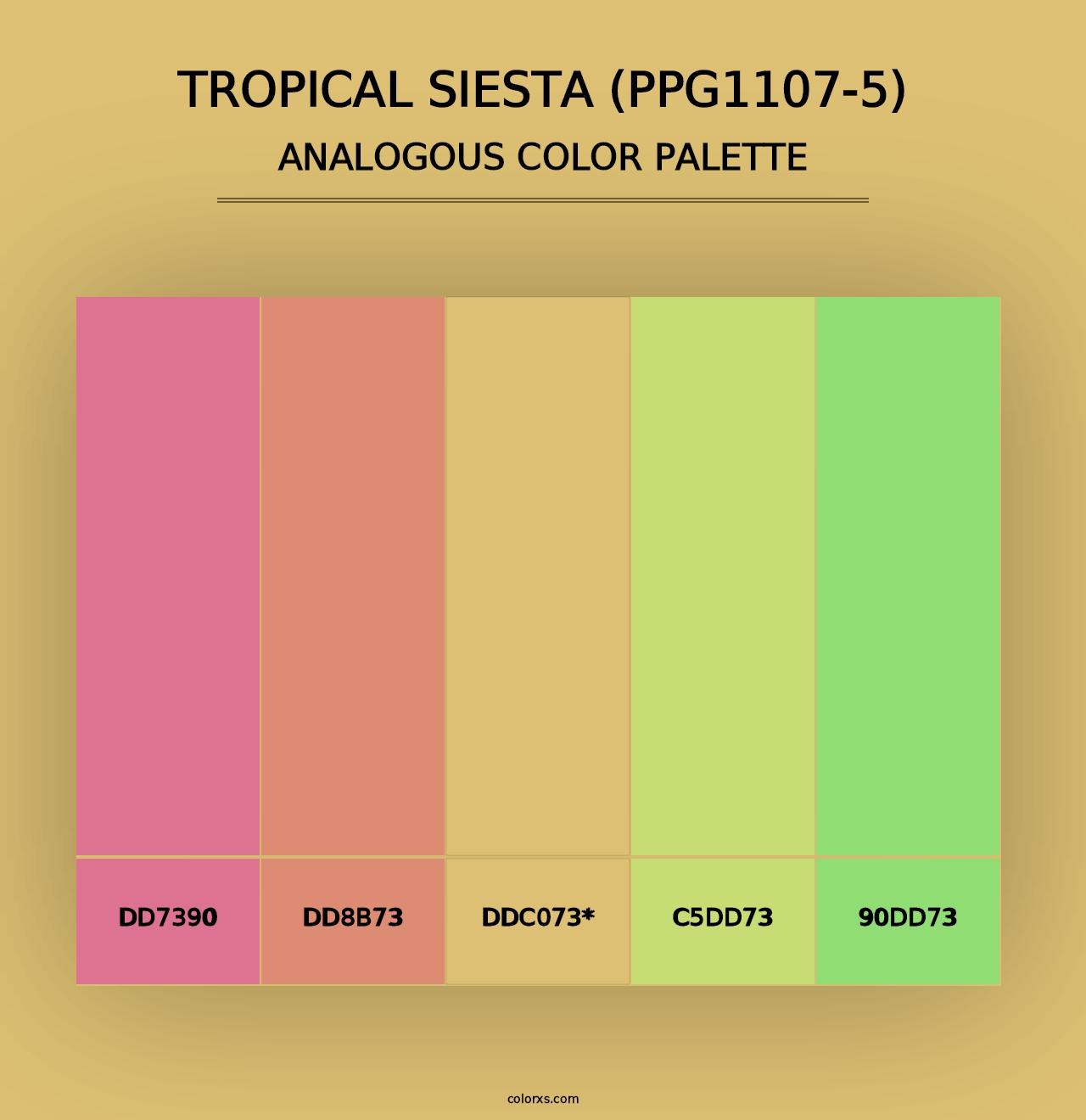 Tropical Siesta (PPG1107-5) - Analogous Color Palette