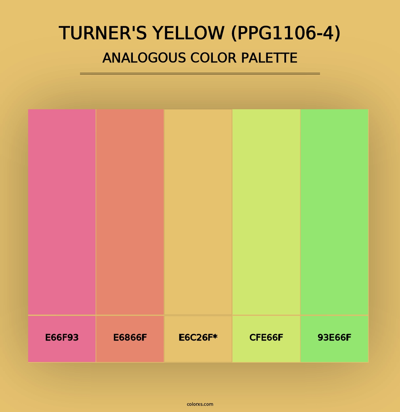 Turner's Yellow (PPG1106-4) - Analogous Color Palette