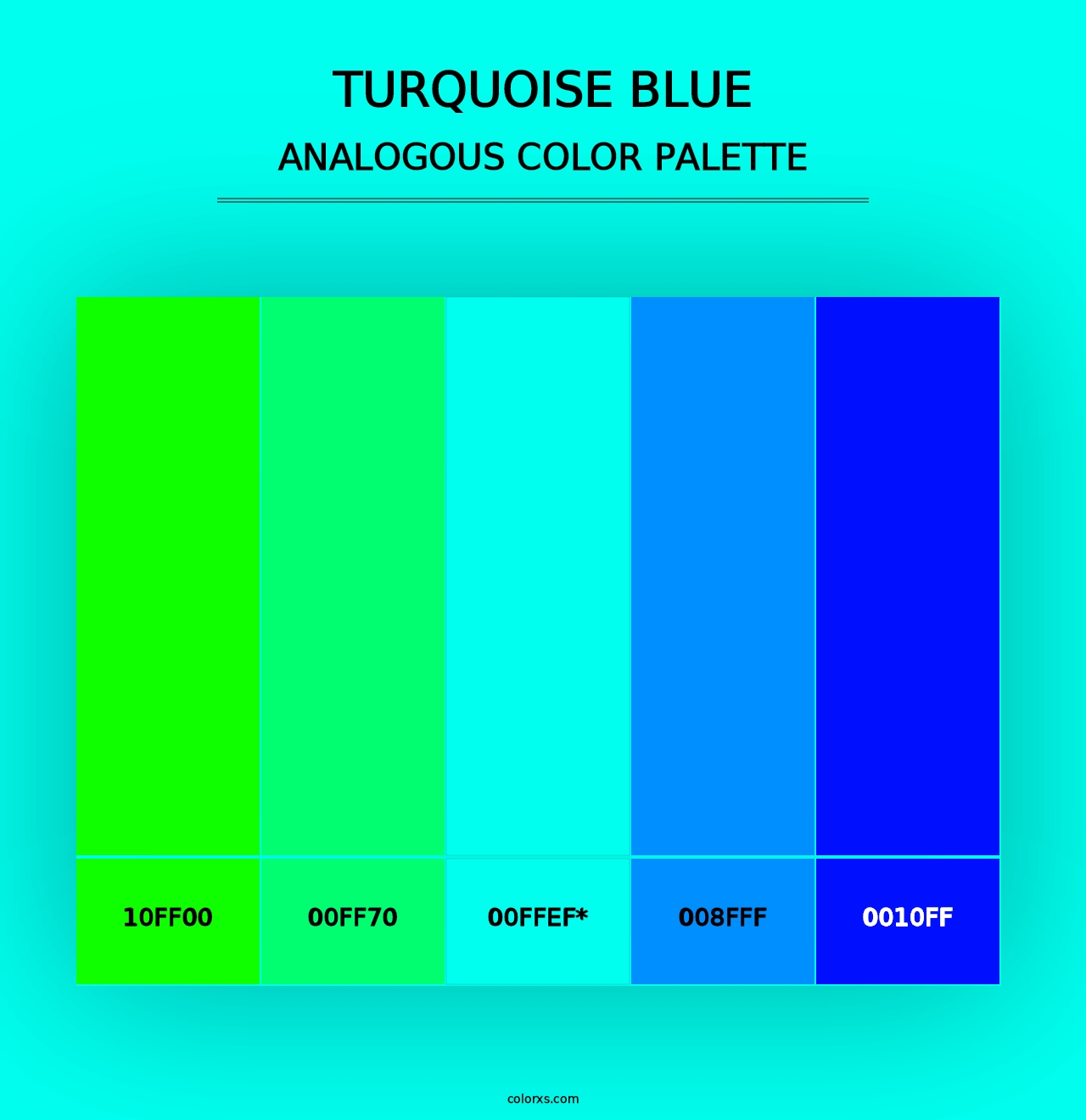 Turquoise Blue - Analogous Color Palette