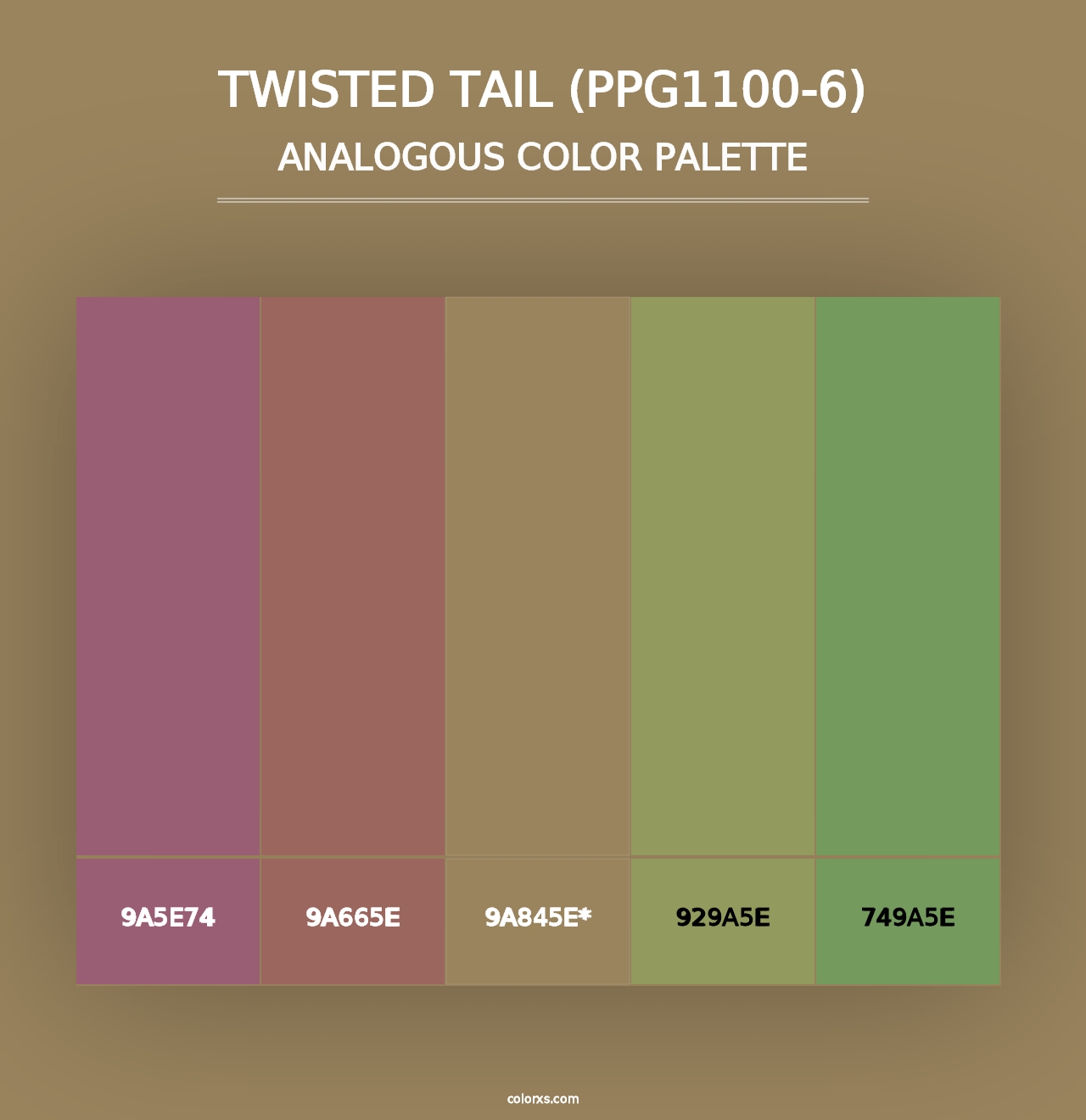 Twisted Tail (PPG1100-6) - Analogous Color Palette