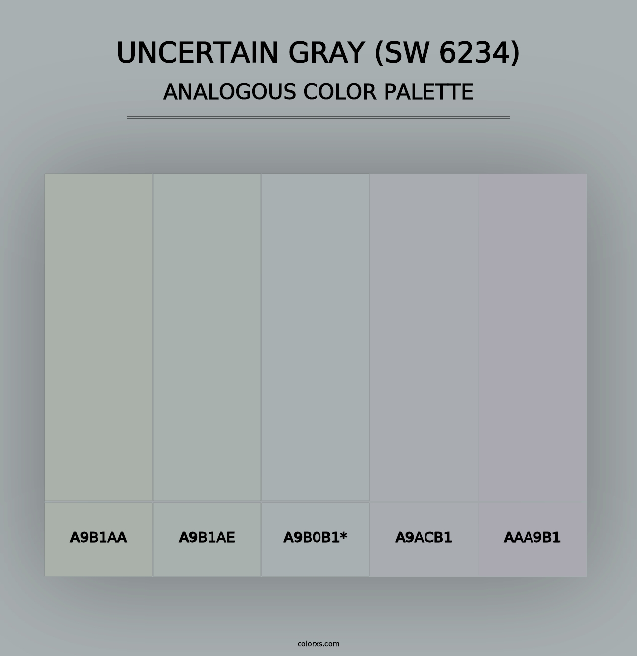 Uncertain Gray (SW 6234) - Analogous Color Palette