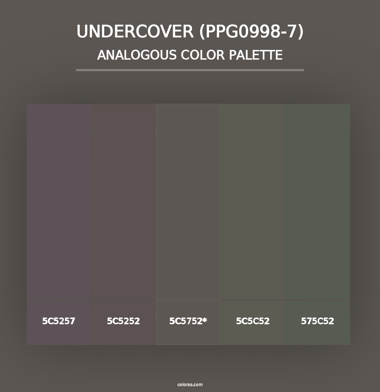 Undercover (PPG0998-7) - Analogous Color Palette