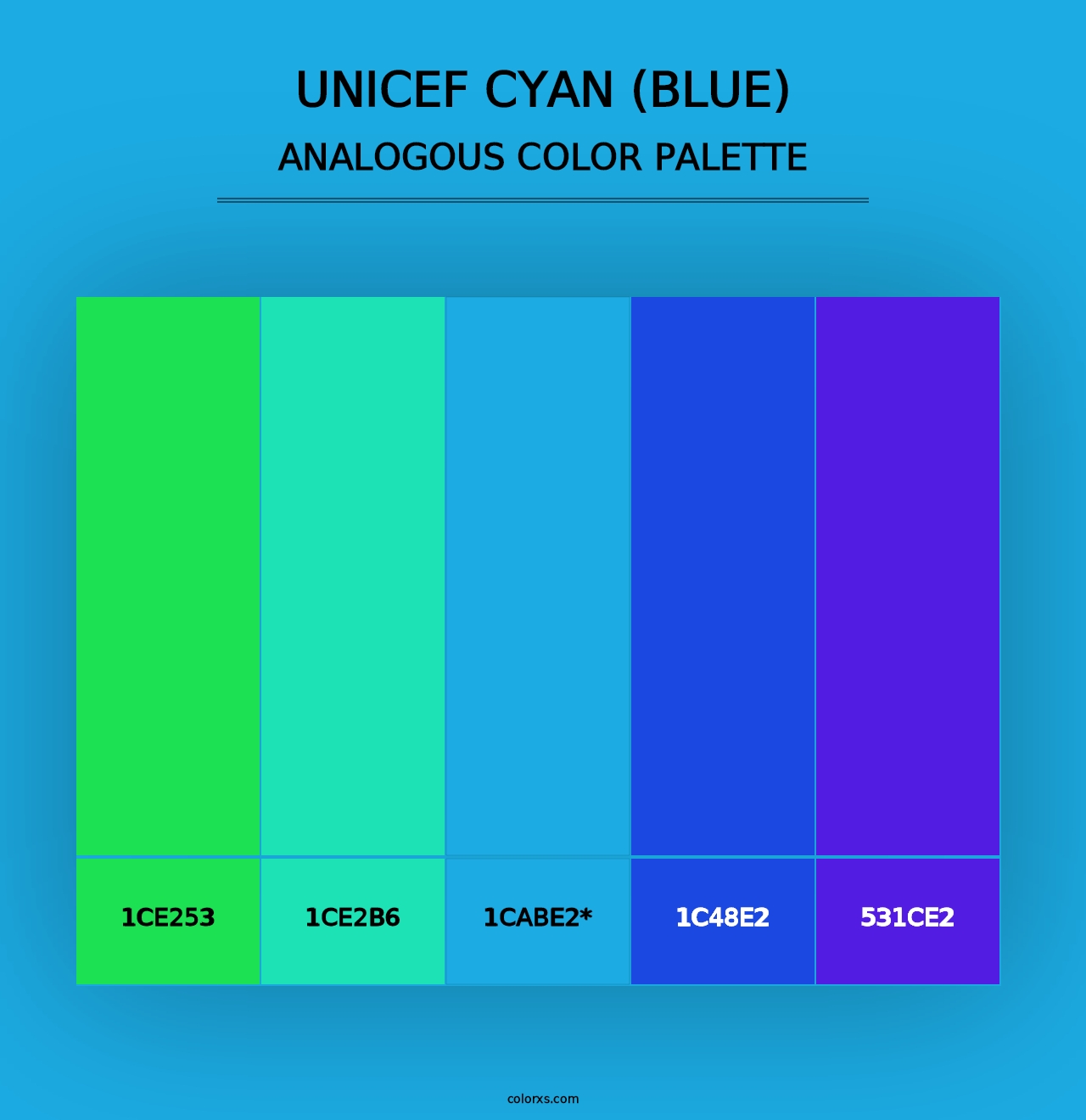 UNICEF Cyan (Blue) - Analogous Color Palette