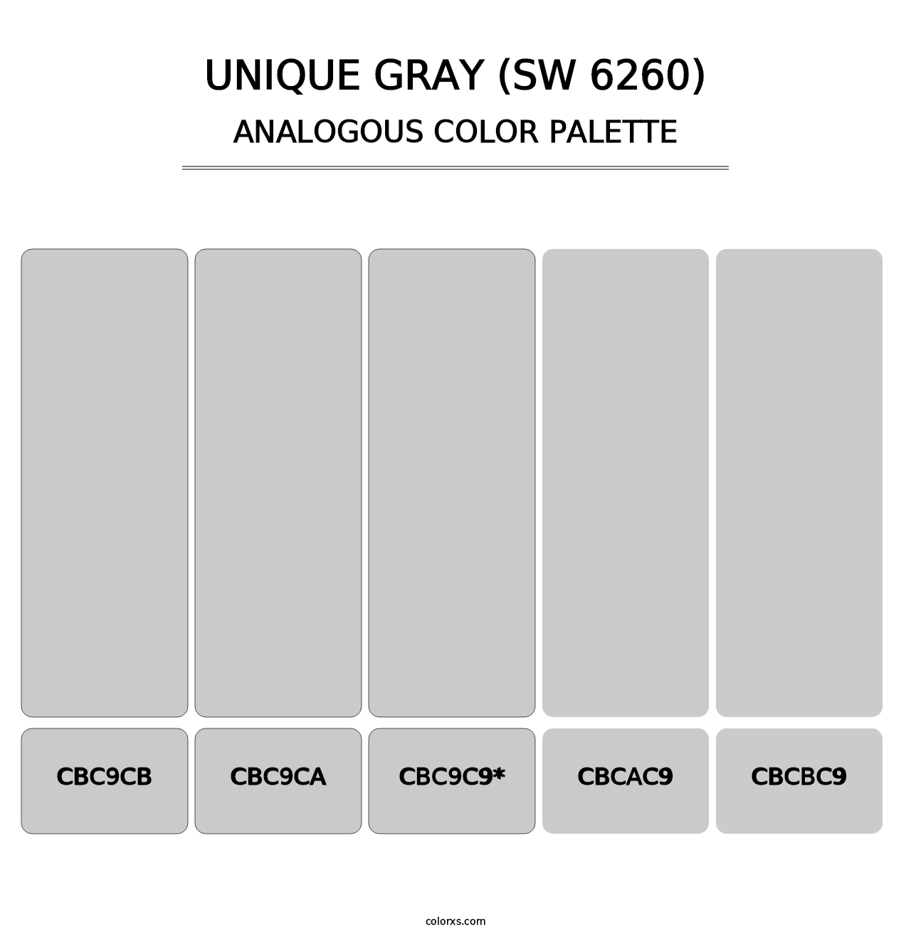 Unique Gray (SW 6260) - Analogous Color Palette