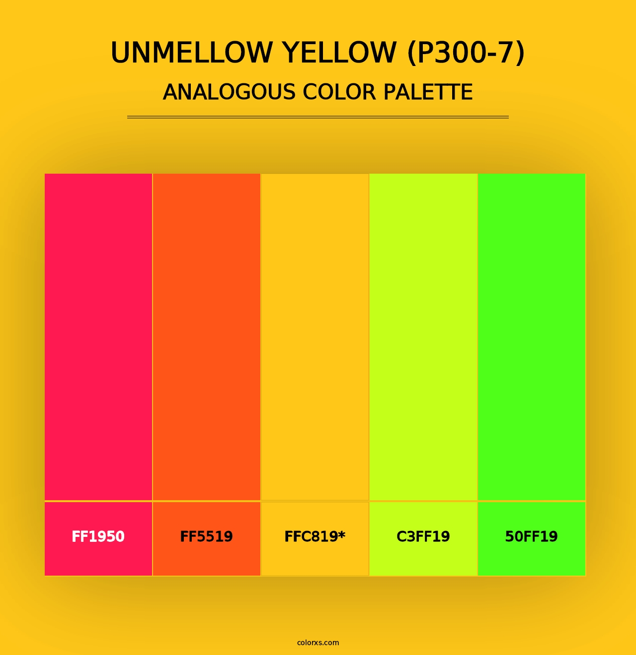 Unmellow Yellow (P300-7) - Analogous Color Palette