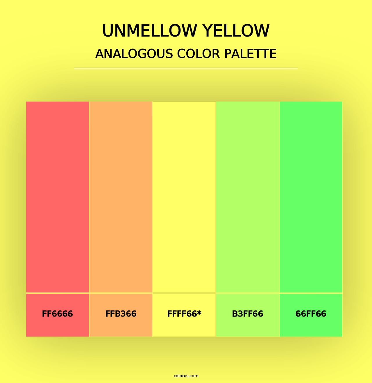 Unmellow Yellow - Analogous Color Palette