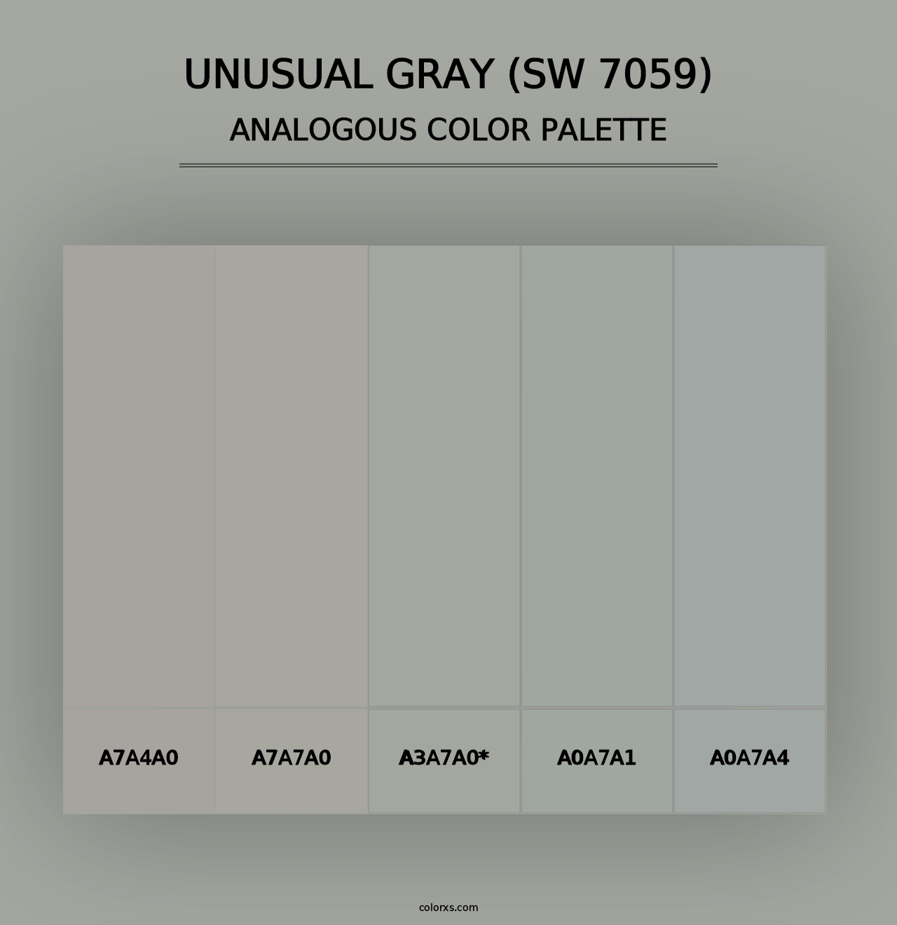 Unusual Gray (SW 7059) - Analogous Color Palette