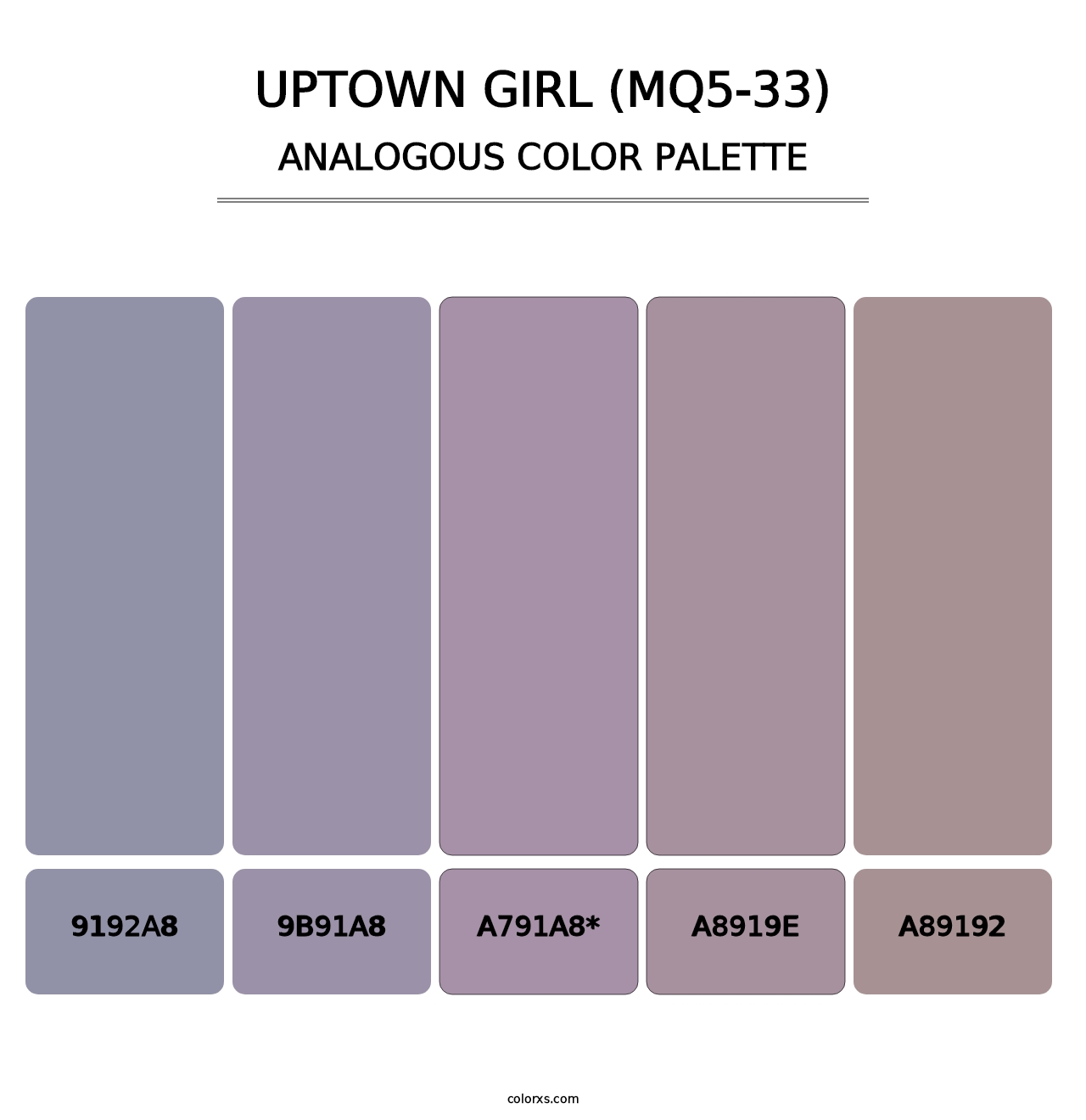 Uptown Girl (MQ5-33) - Analogous Color Palette