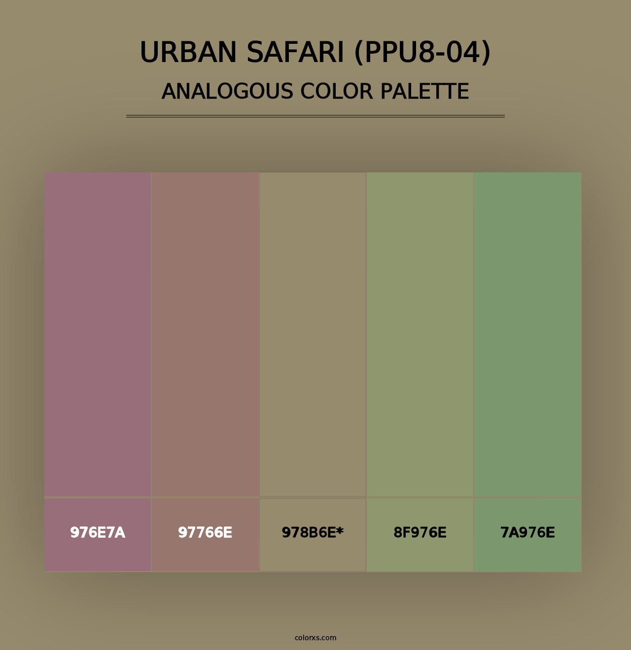 Urban Safari (PPU8-04) - Analogous Color Palette