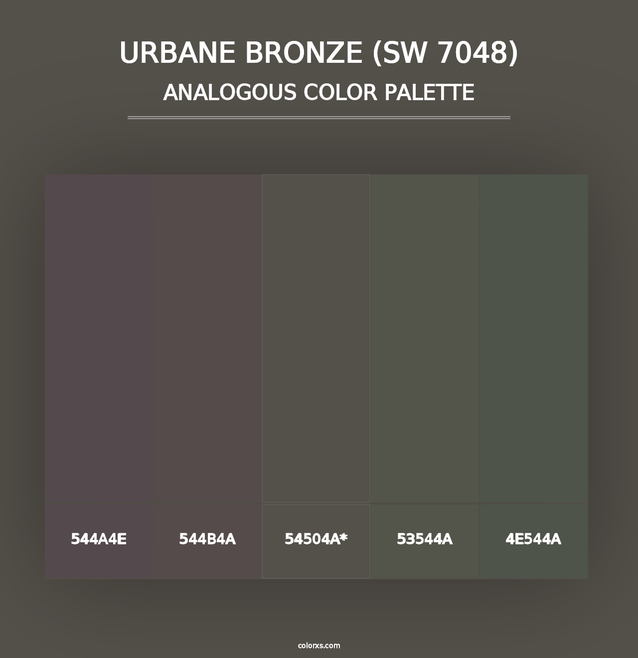 Urbane Bronze (SW 7048) - Analogous Color Palette