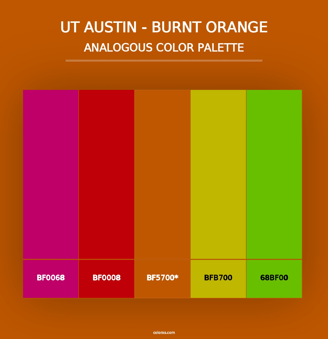 UT Austin - Burnt Orange - Analogous Color Palette