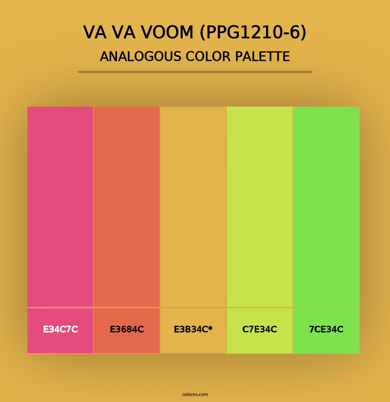 Va Va Voom (PPG1210-6) - Analogous Color Palette