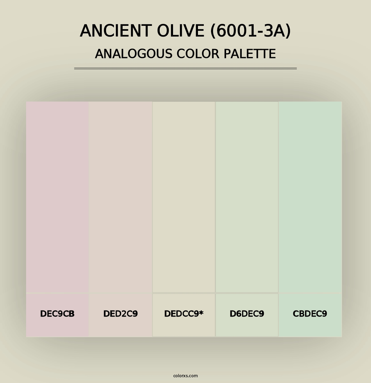 Ancient Olive (6001-3A) - Analogous Color Palette