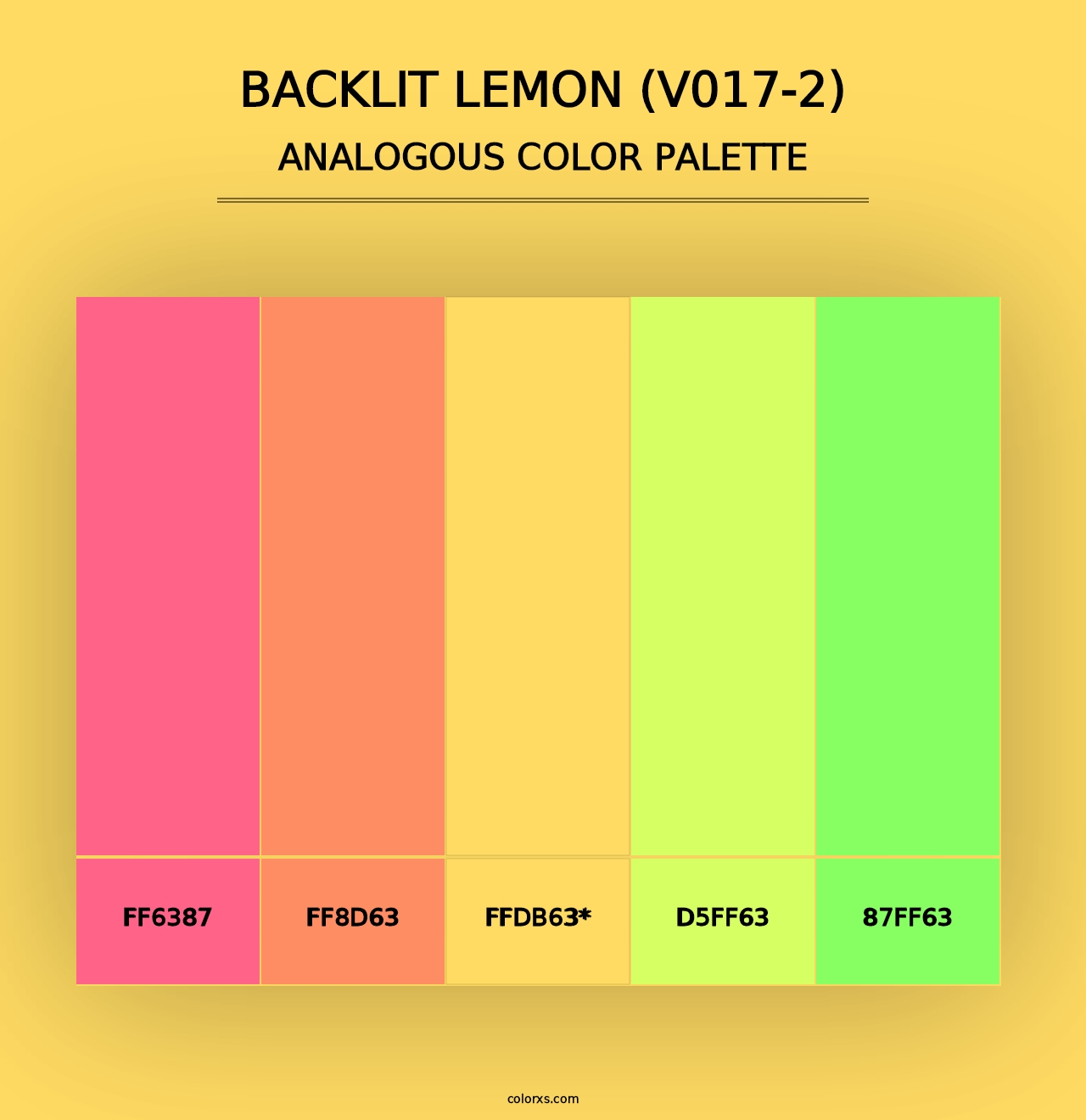 Backlit Lemon (V017-2) - Analogous Color Palette