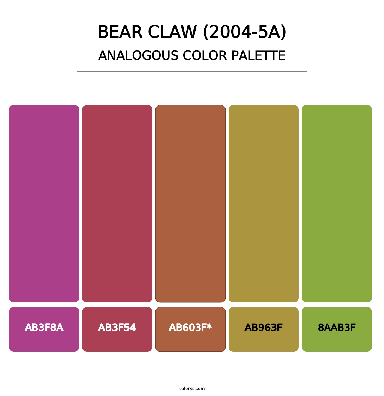 Bear Claw (2004-5A) - Analogous Color Palette