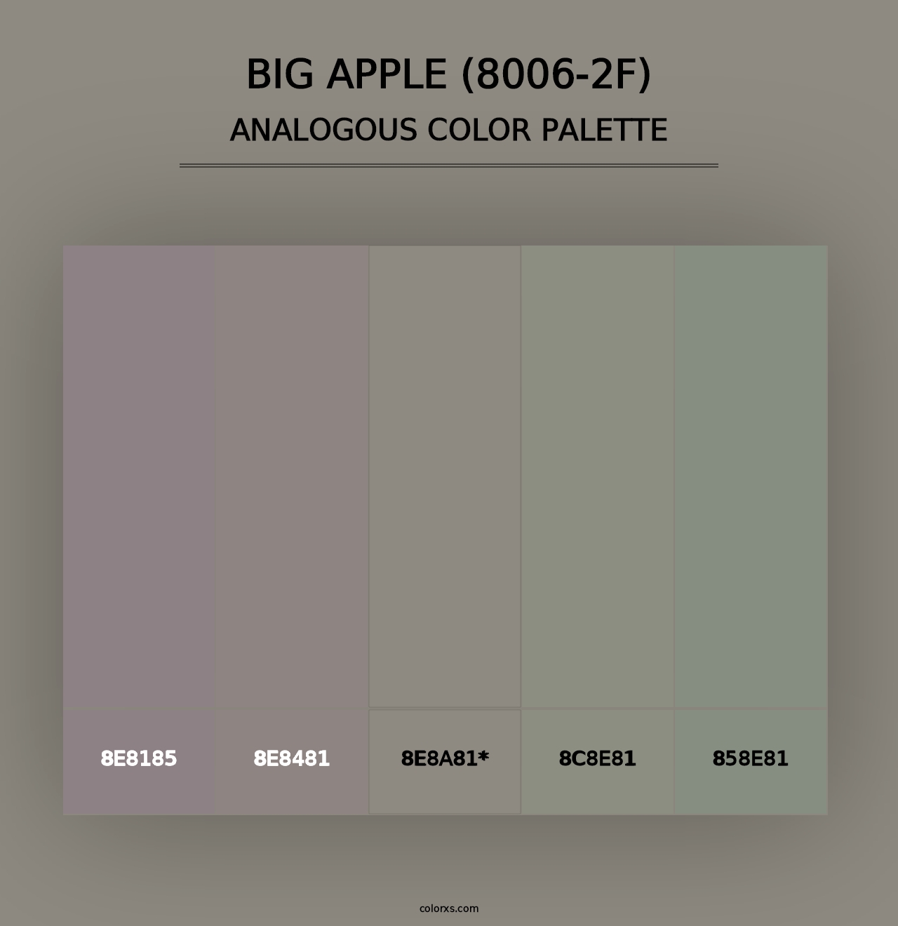 Big Apple (8006-2F) - Analogous Color Palette