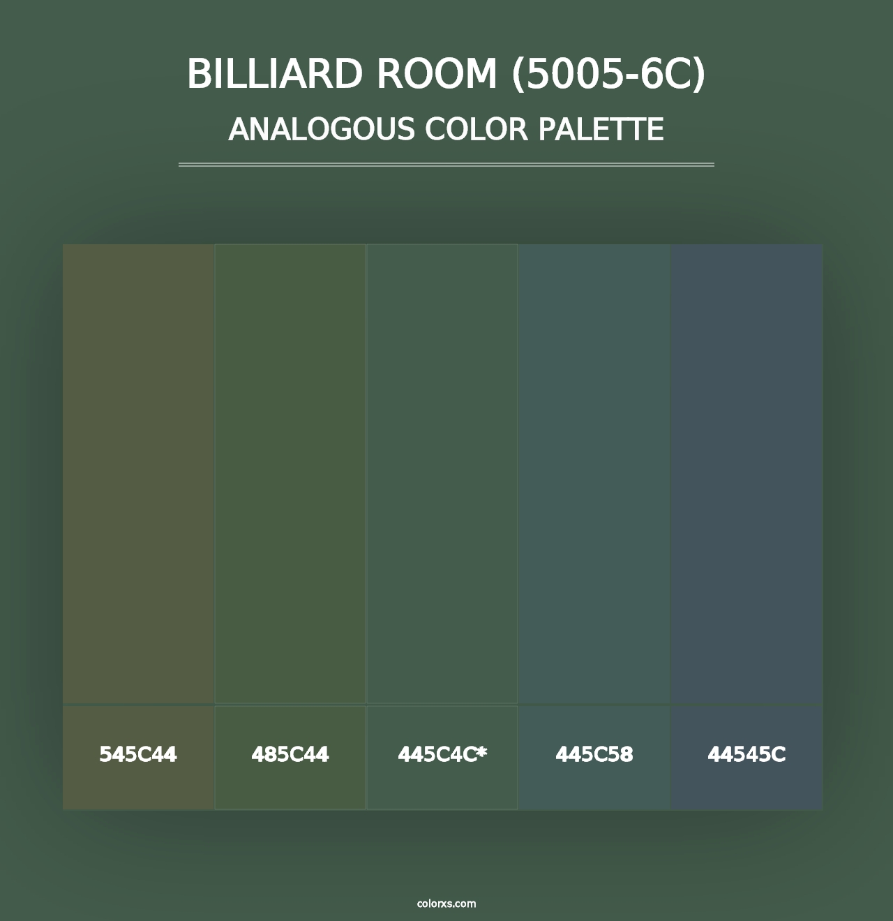 Billiard Room (5005-6C) - Analogous Color Palette