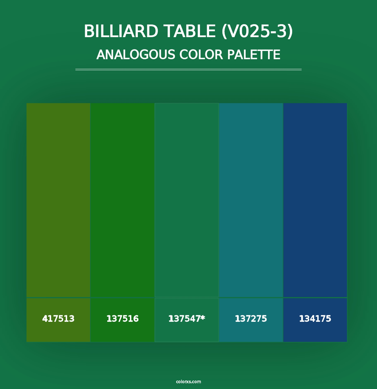 Billiard Table (V025-3) - Analogous Color Palette