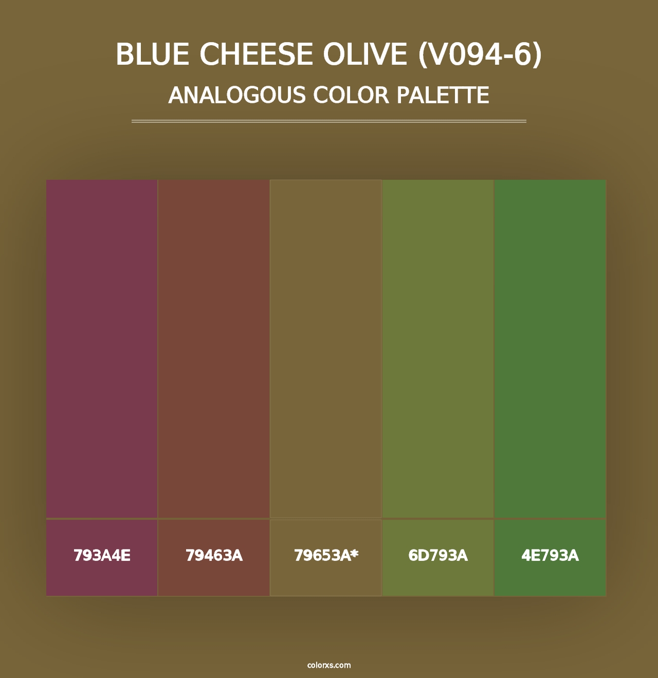 Blue Cheese Olive (V094-6) - Analogous Color Palette