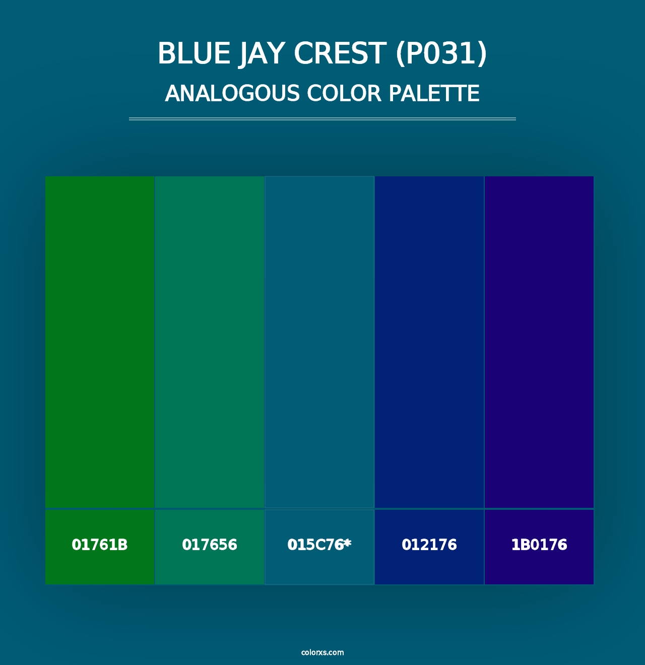 Blue Jay Crest (P031) - Analogous Color Palette