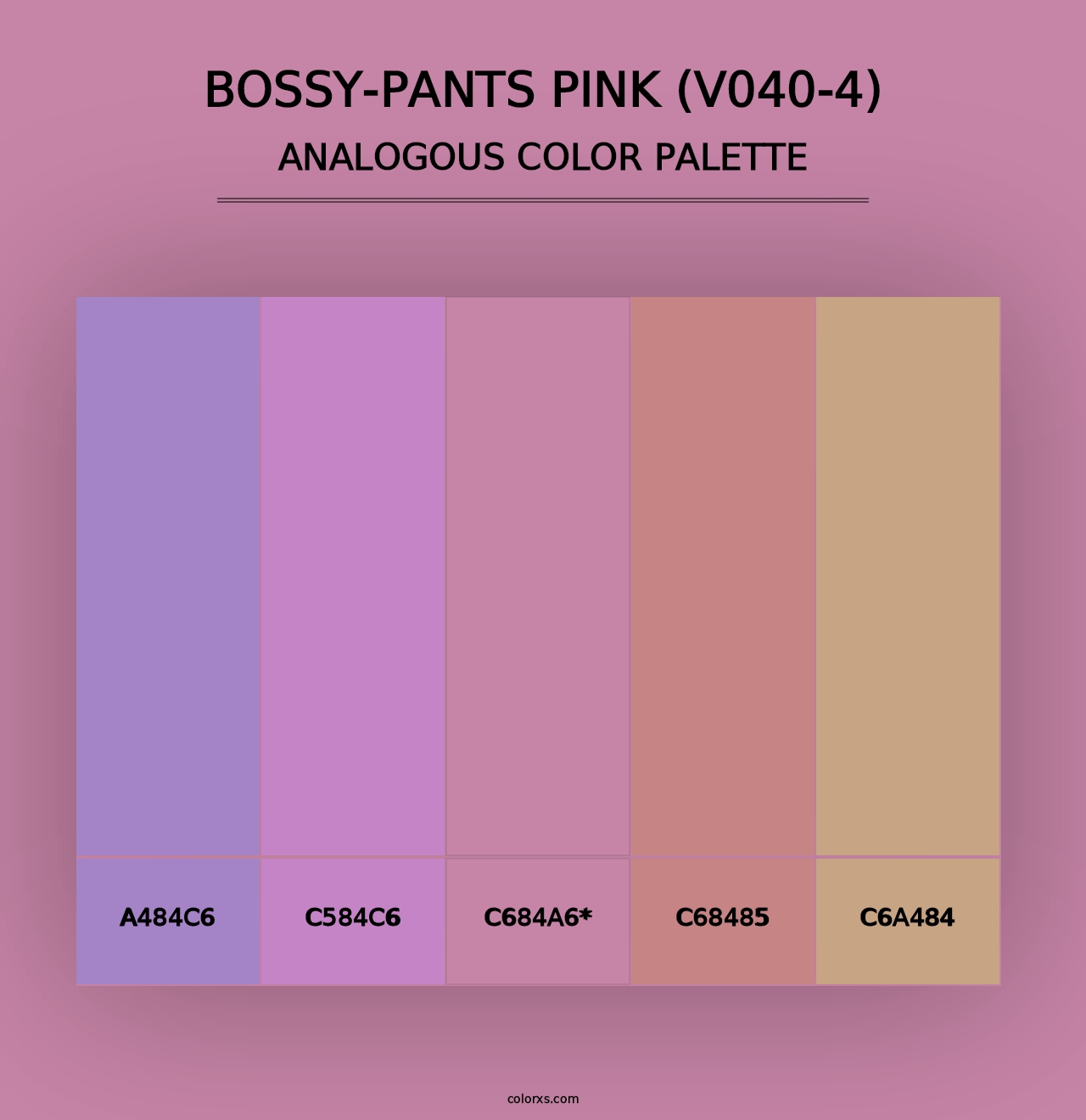 Bossy-Pants Pink (V040-4) - Analogous Color Palette