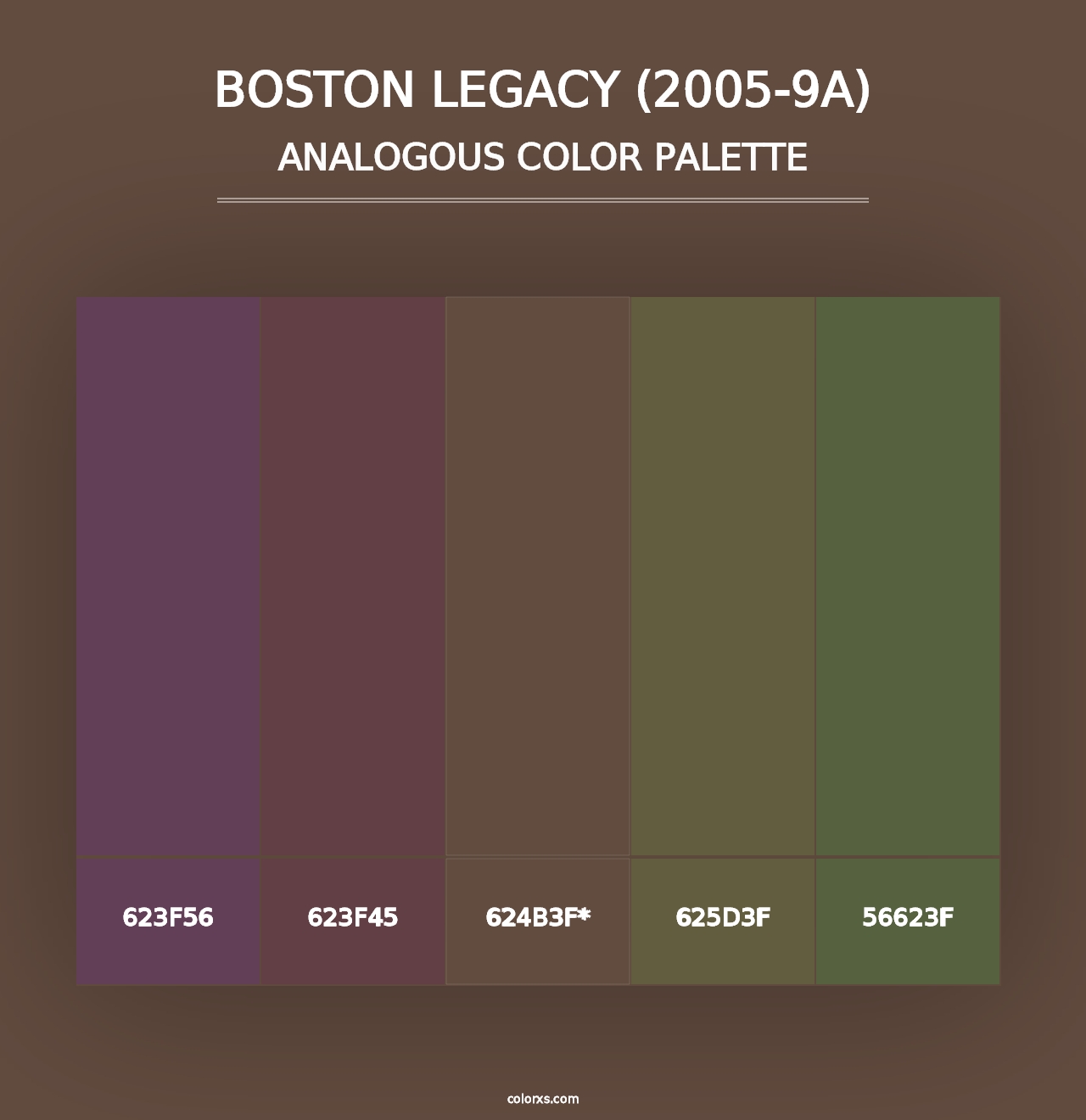 Boston Legacy (2005-9A) - Analogous Color Palette