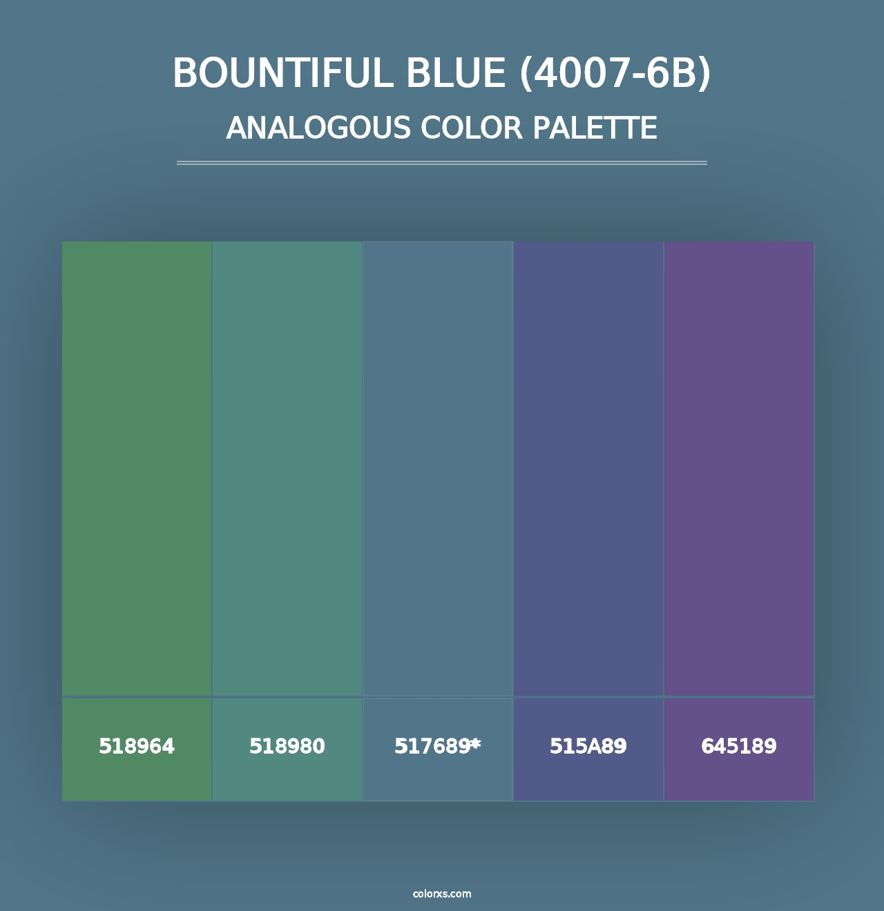 Bountiful Blue (4007-6B) - Analogous Color Palette