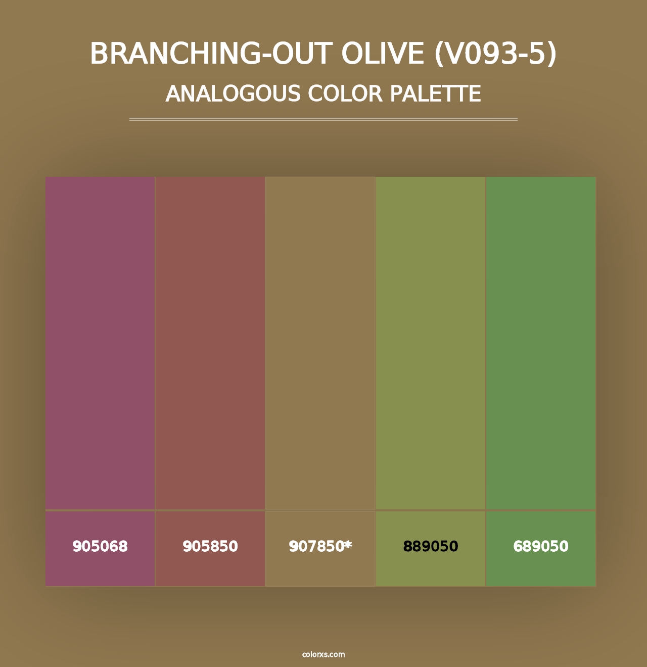 Branching-Out Olive (V093-5) - Analogous Color Palette