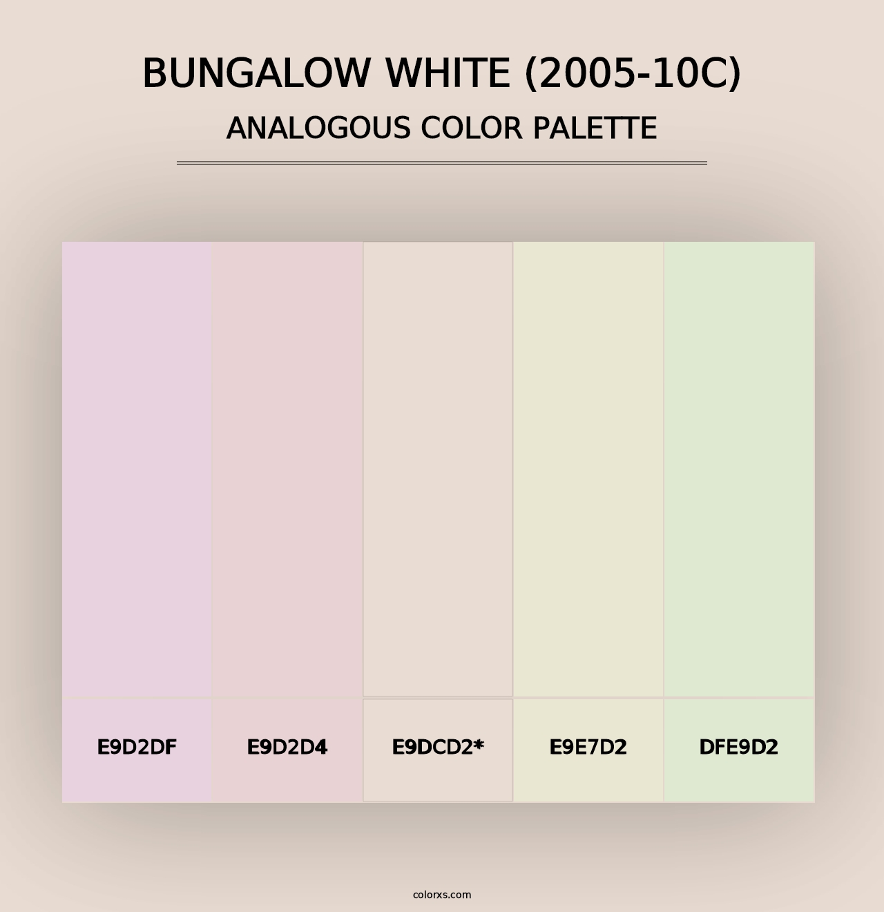 Bungalow White (2005-10C) - Analogous Color Palette