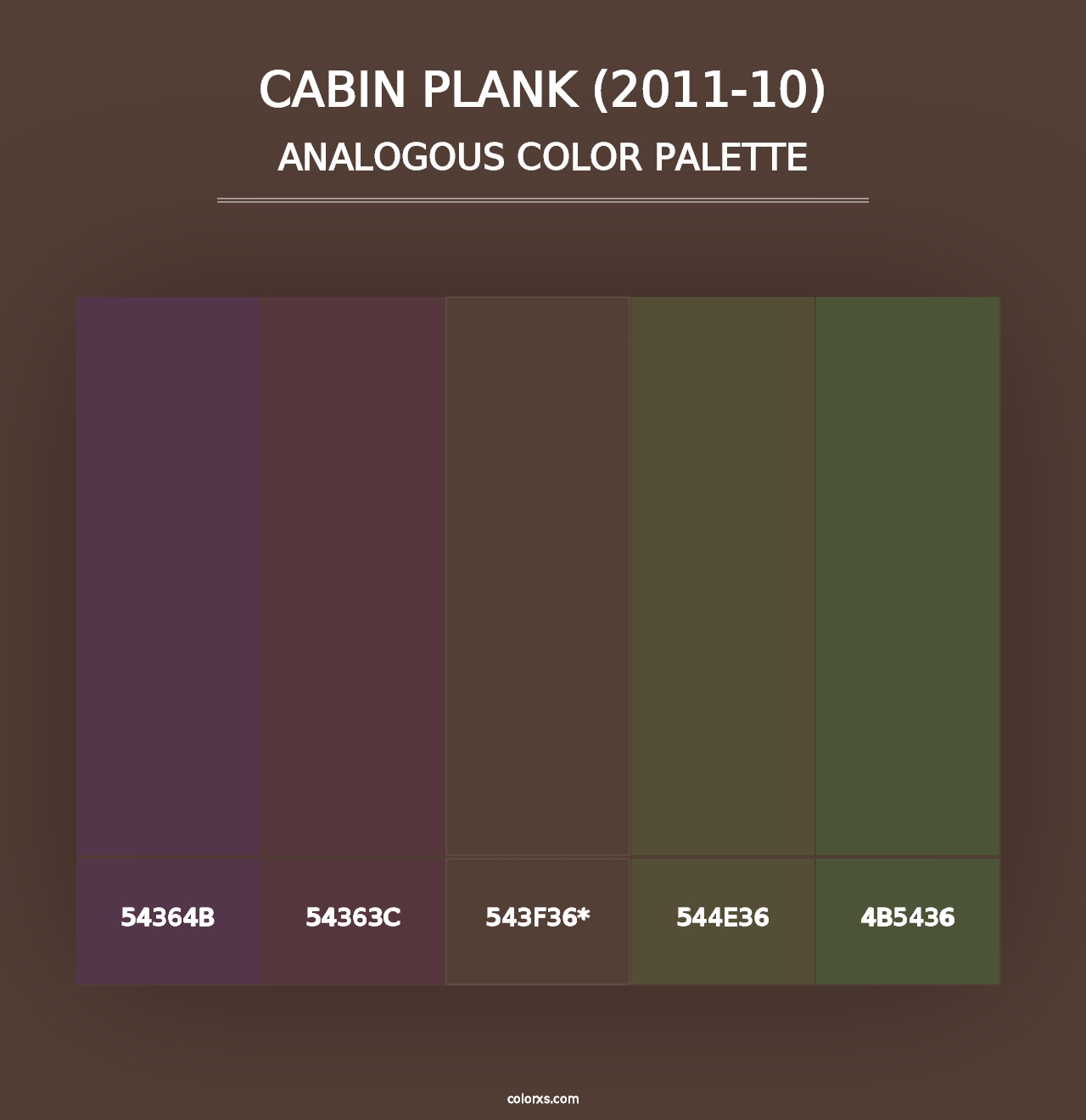 Cabin Plank (2011-10) - Analogous Color Palette