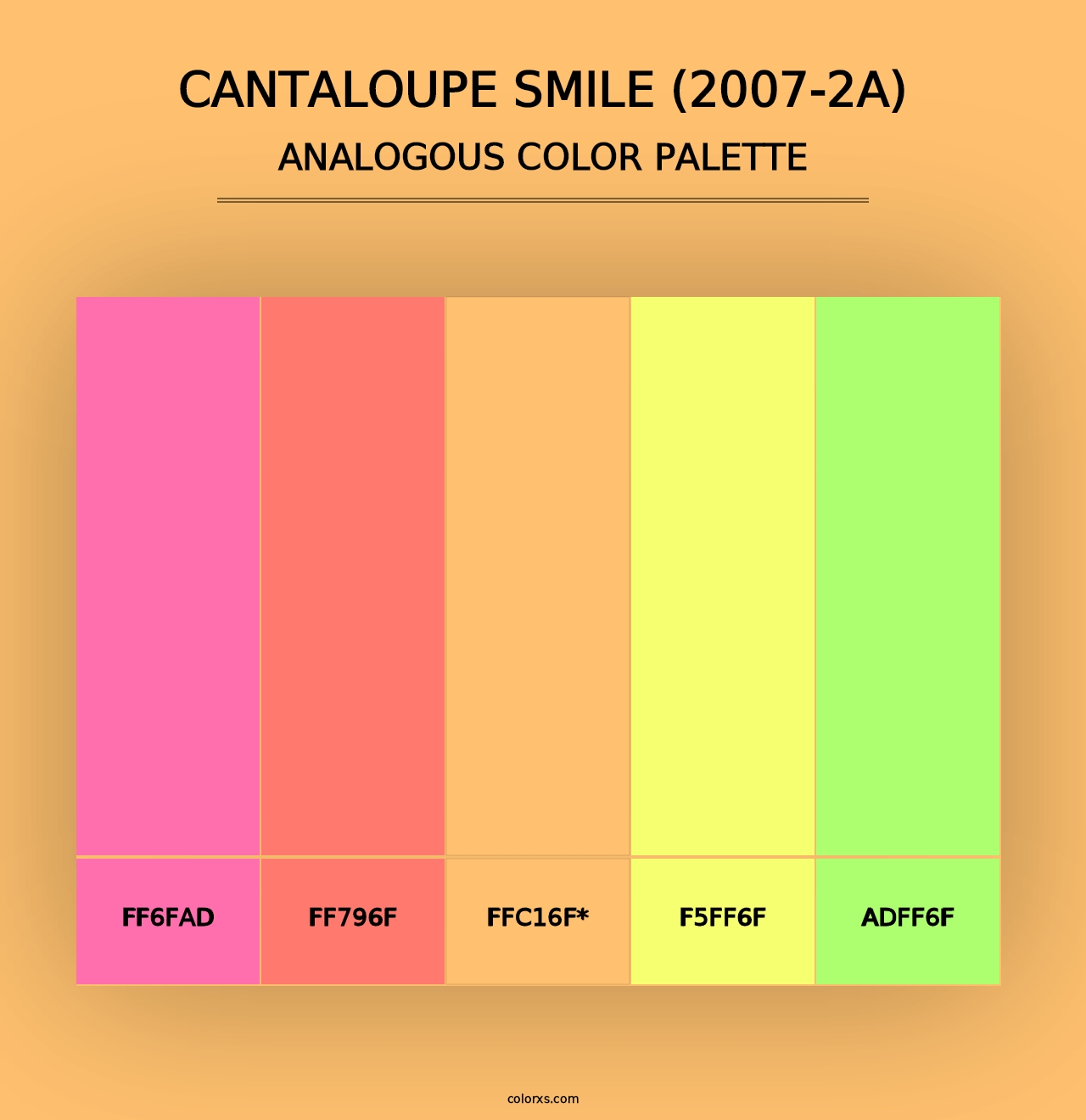 Cantaloupe Smile (2007-2A) - Analogous Color Palette