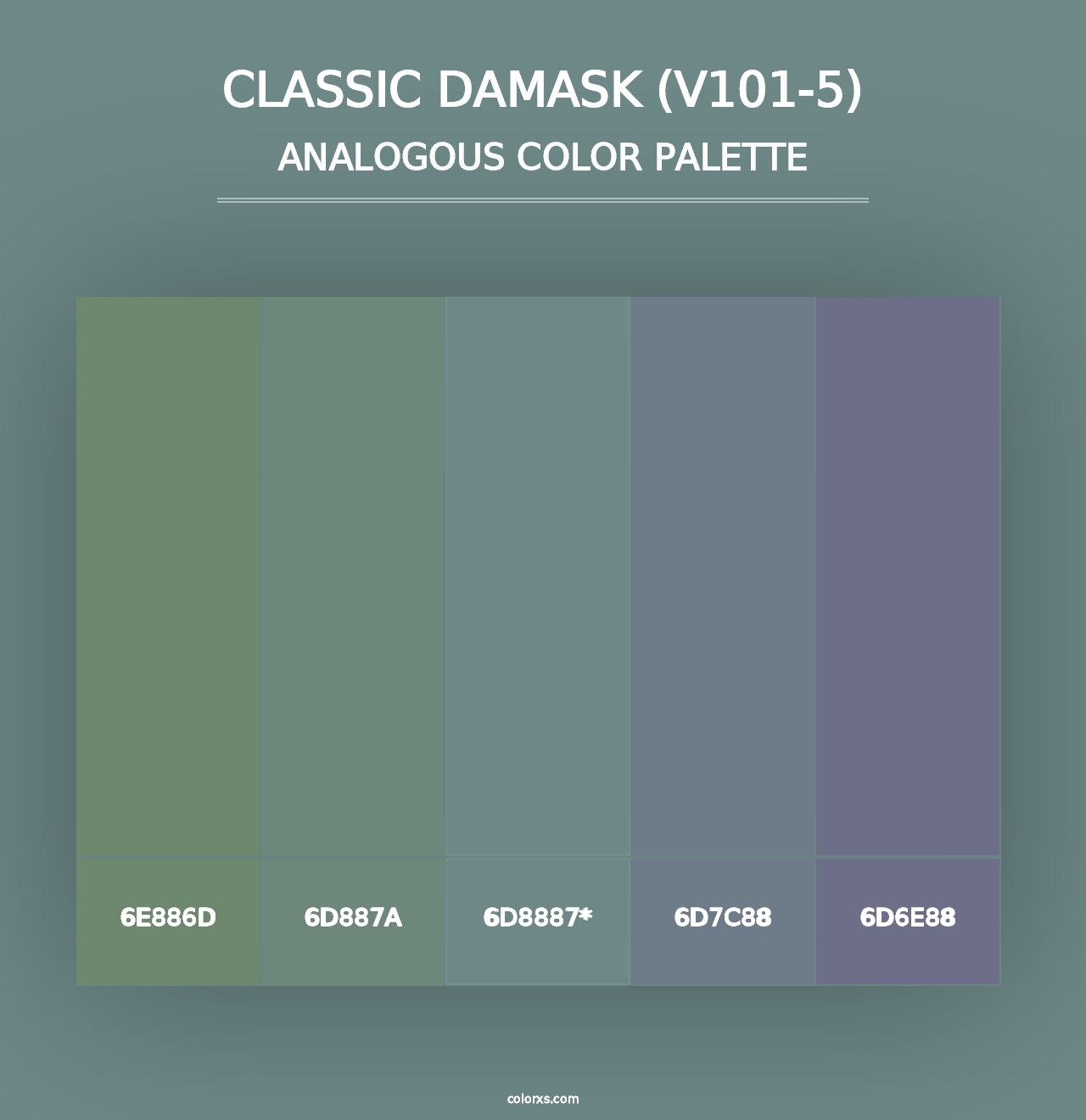 Classic Damask (V101-5) - Analogous Color Palette