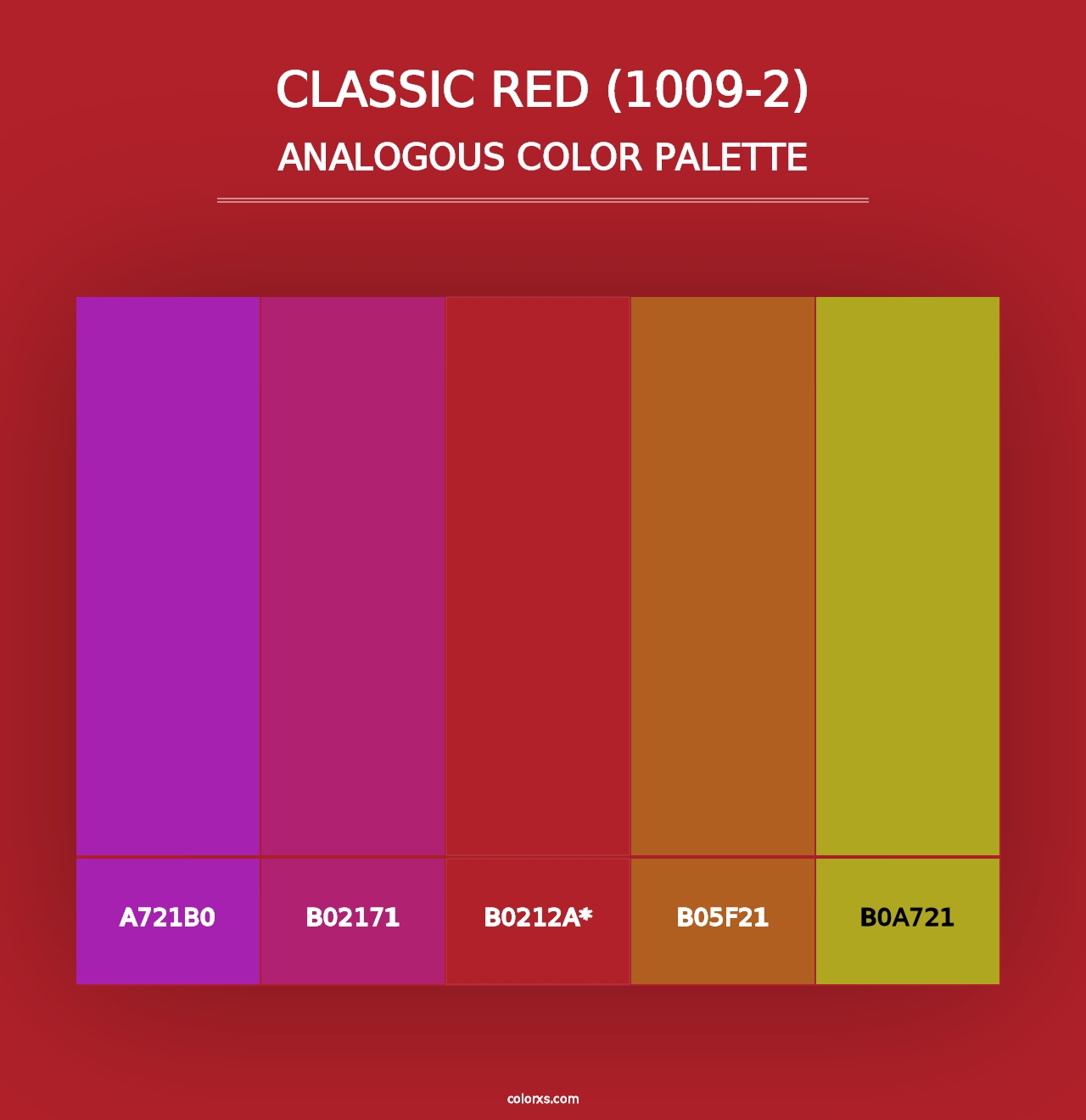 Classic Red (1009-2) - Analogous Color Palette