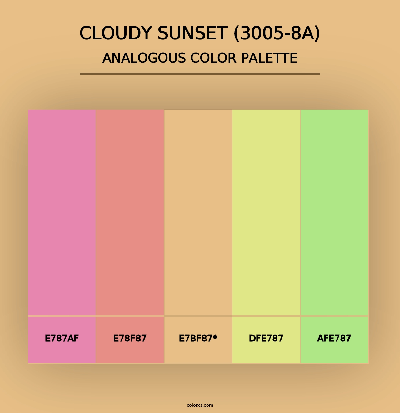 Cloudy Sunset (3005-8A) - Analogous Color Palette