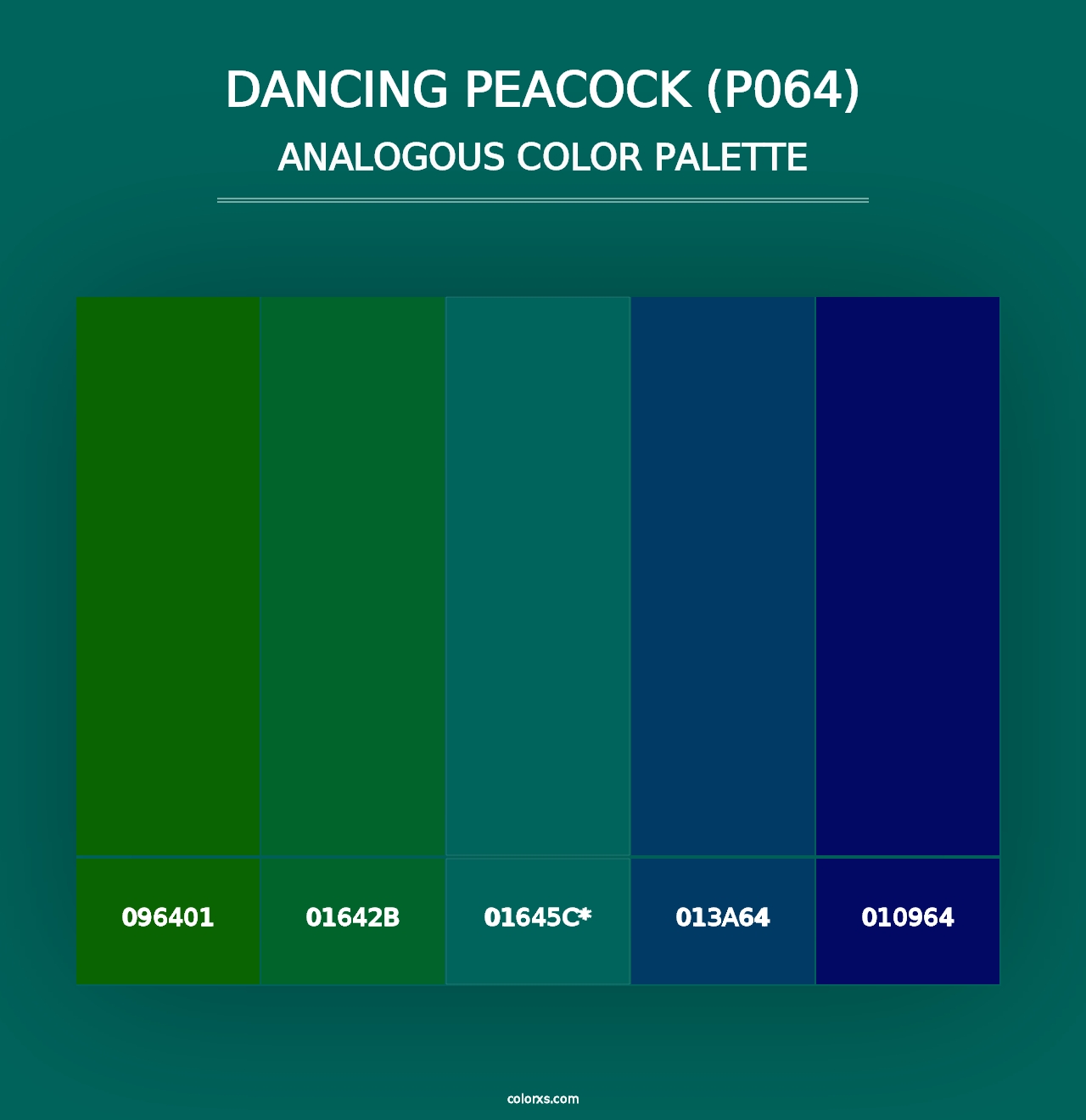 Dancing Peacock (P064) - Analogous Color Palette