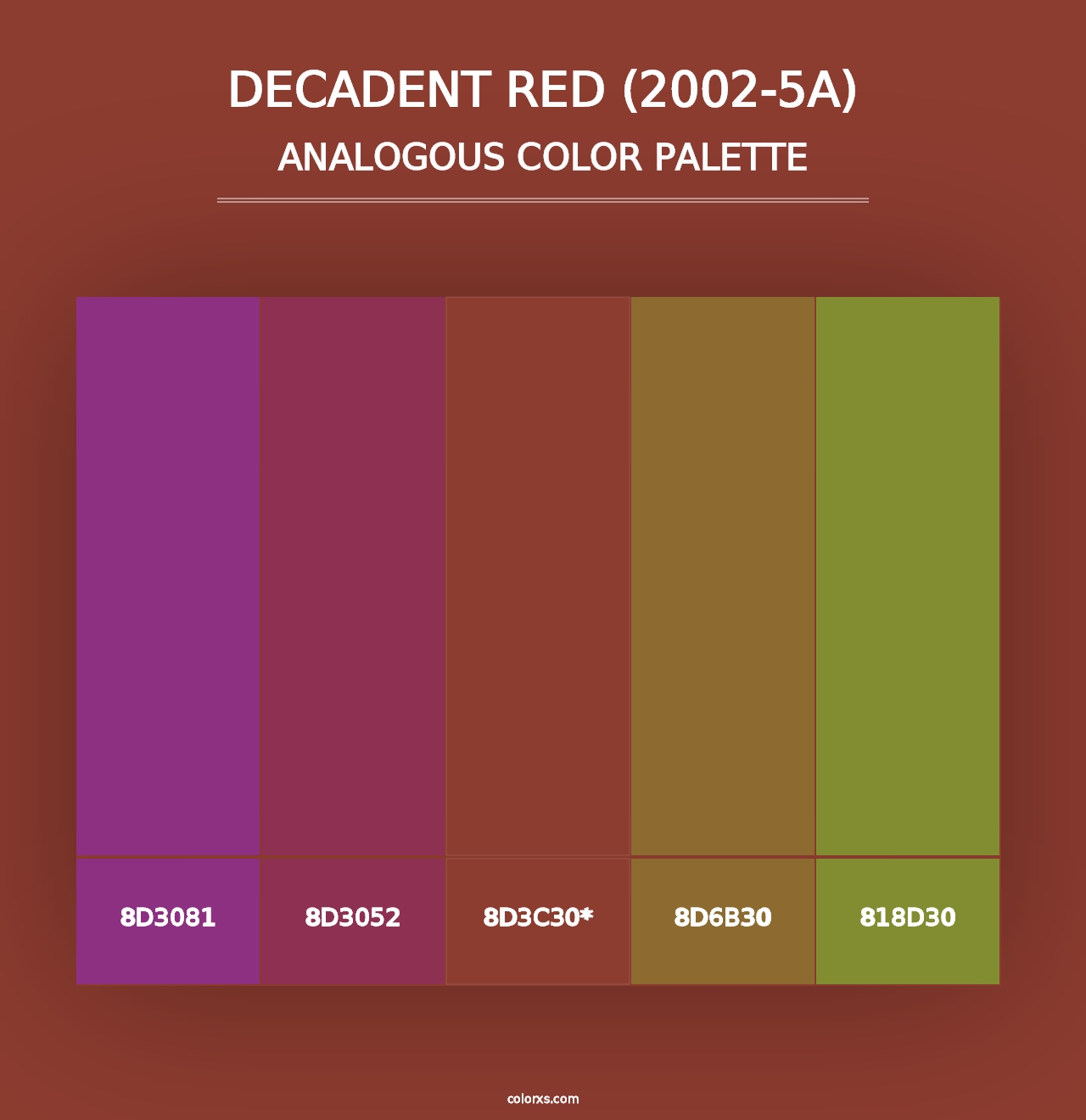 Decadent Red (2002-5A) - Analogous Color Palette