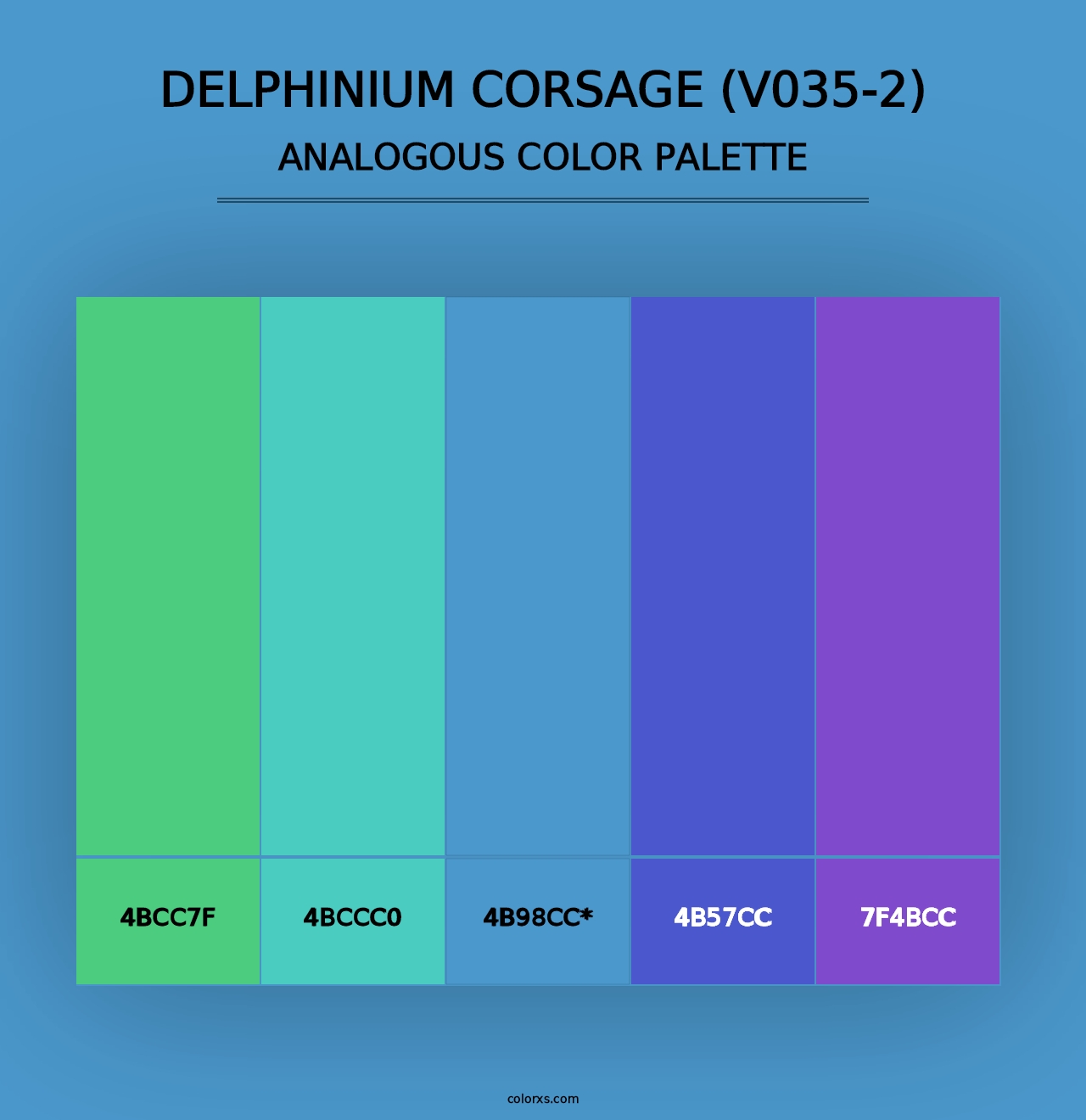 Delphinium Corsage (V035-2) - Analogous Color Palette