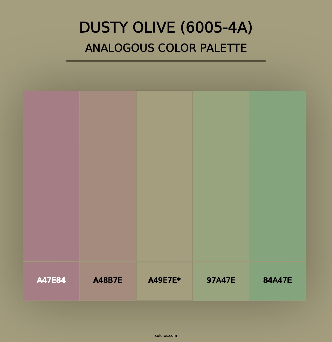 Dusty Olive (6005-4A) - Analogous Color Palette