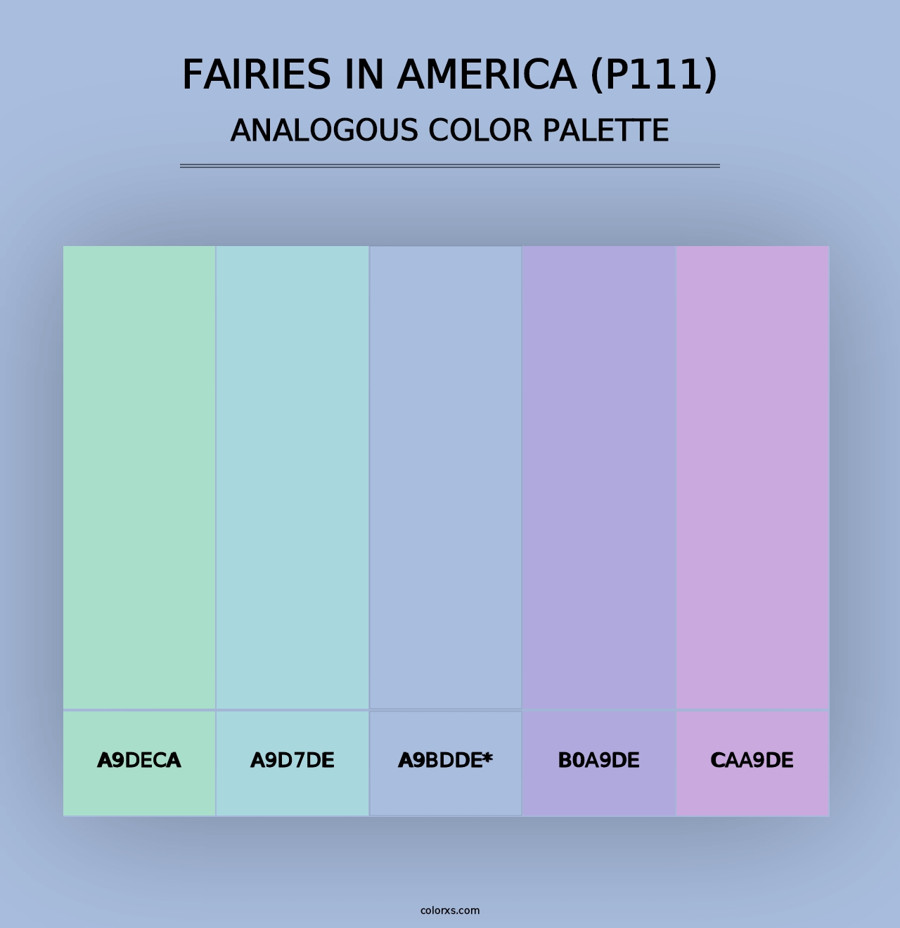 Fairies in America (P111) - Analogous Color Palette