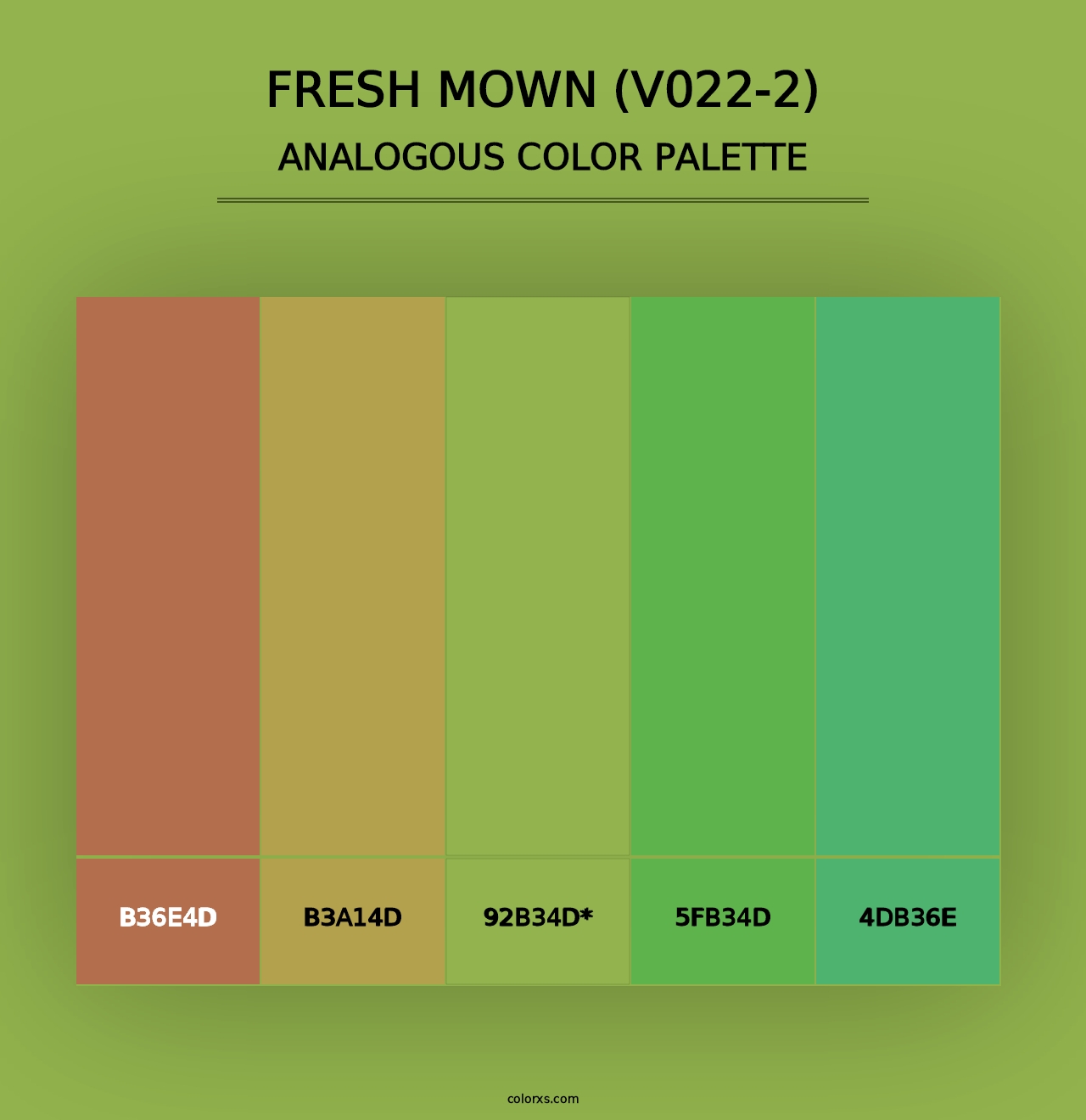 Fresh Mown (V022-2) - Analogous Color Palette