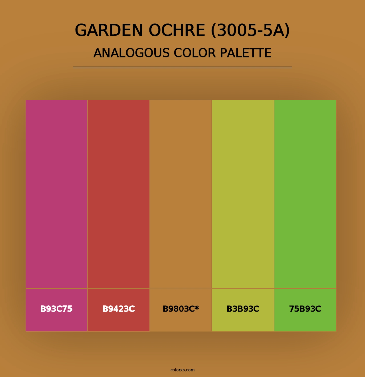 Garden Ochre (3005-5A) - Analogous Color Palette