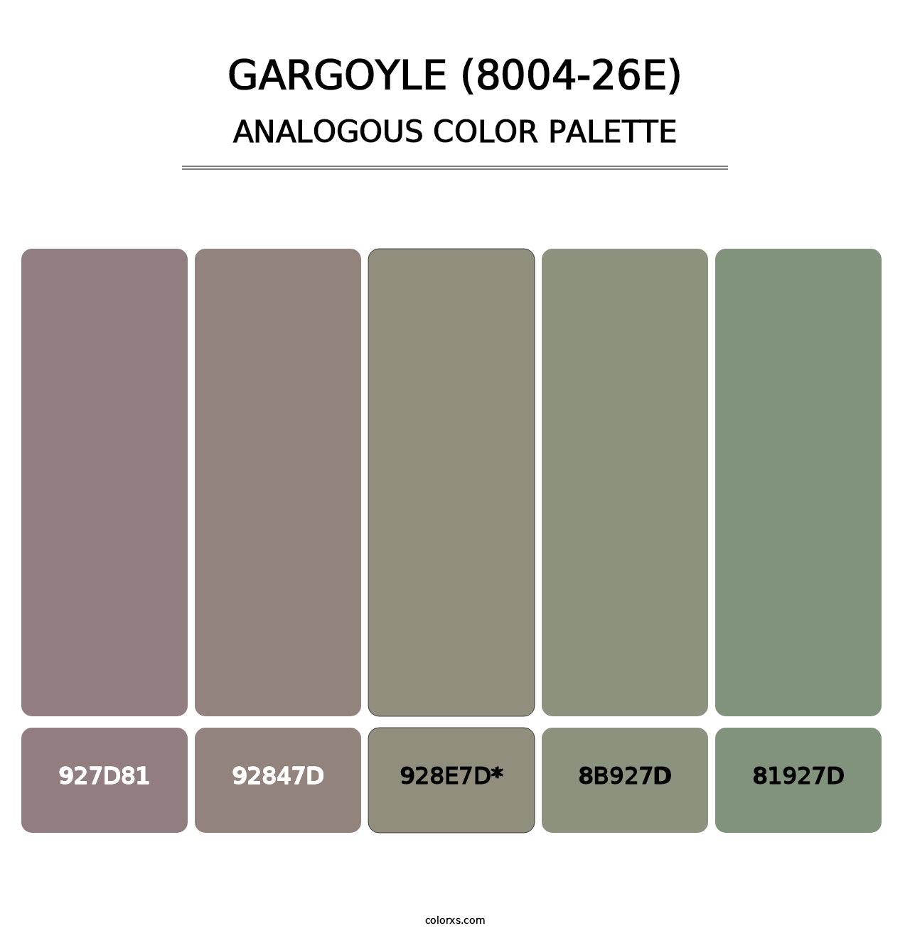 Gargoyle (8004-26E) - Analogous Color Palette