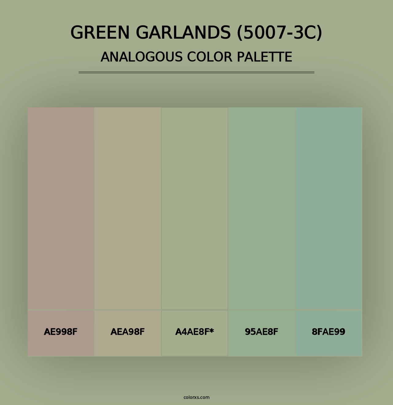 Green Garlands (5007-3C) - Analogous Color Palette